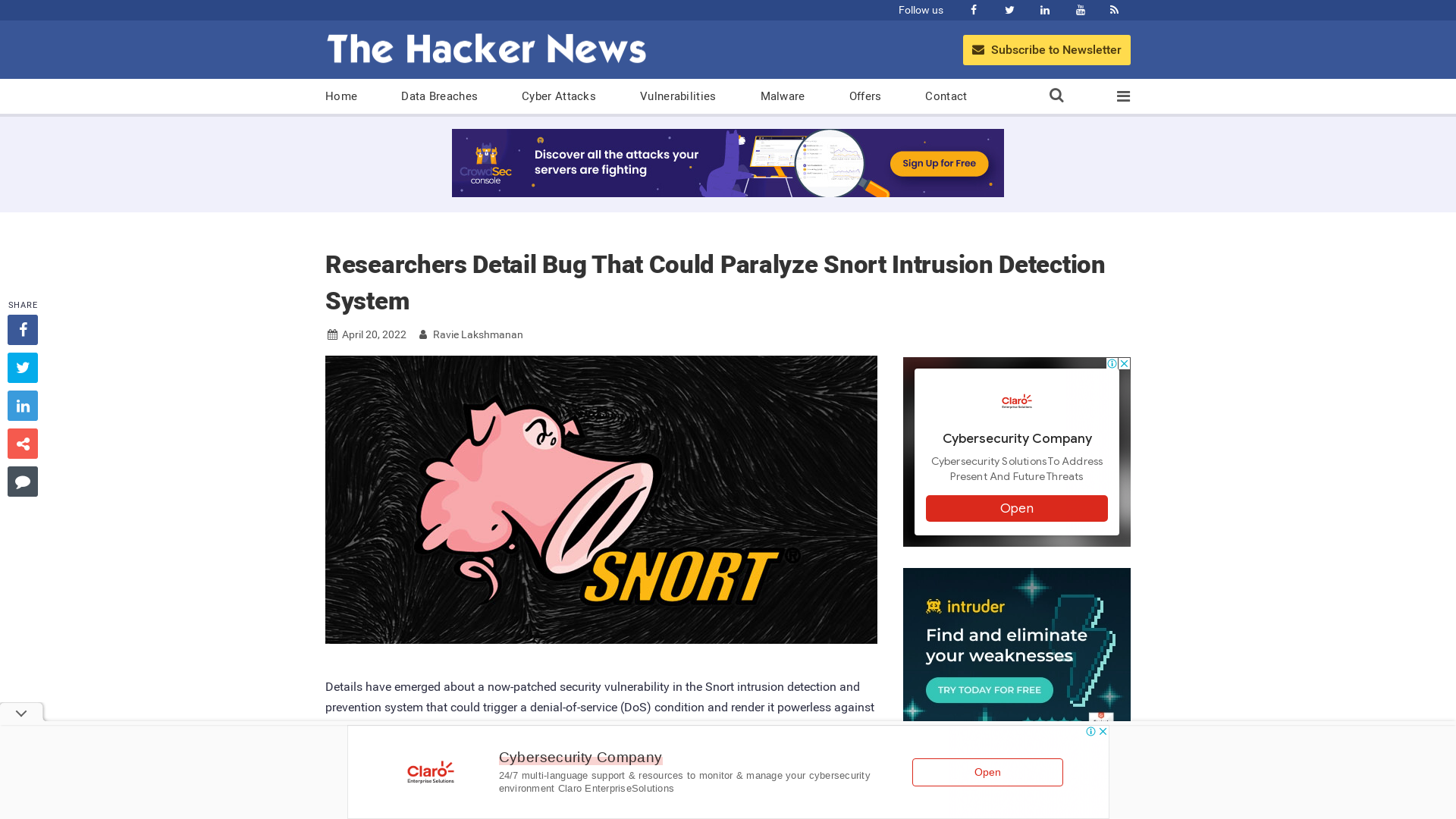 Researchers Detail Bug That Could Paralyze Snort Intrusion Detection System
