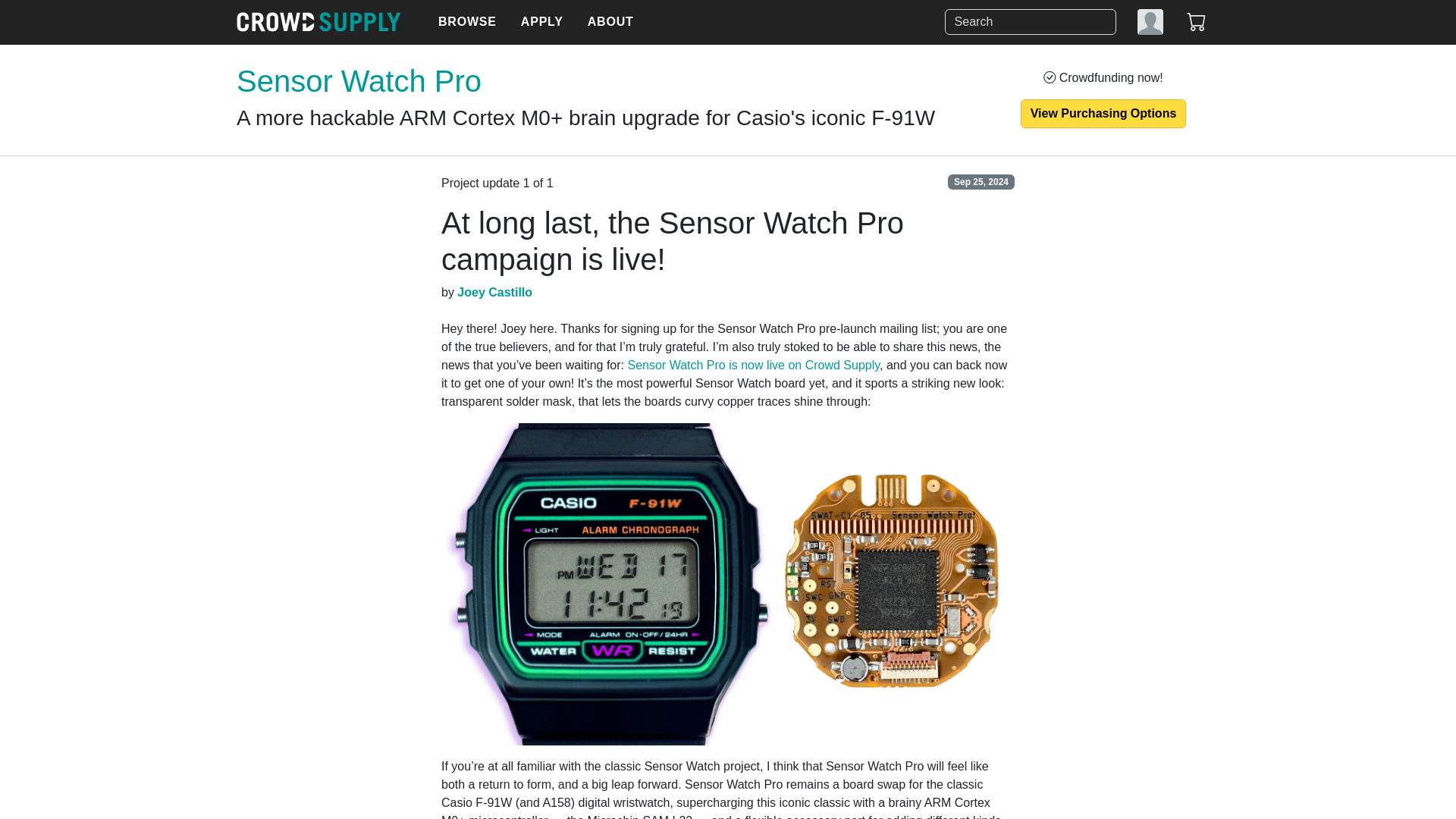 Sensor Watch Pro - At long last, the Sensor Watch Pro campaign is live! | Crowd Supply