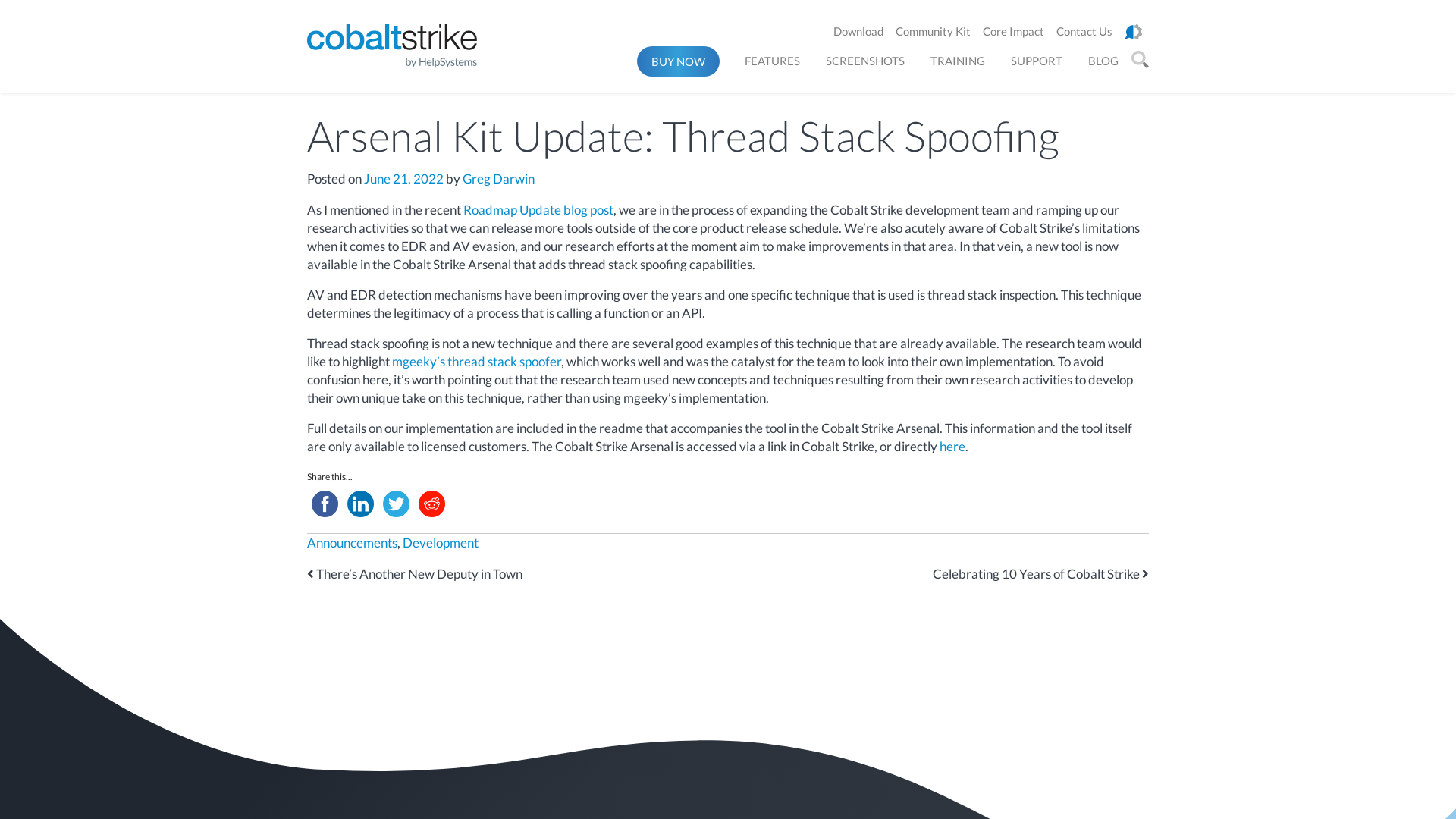 Arsenal Kit Update: Thread Stack Spoofing | Cobalt Strike