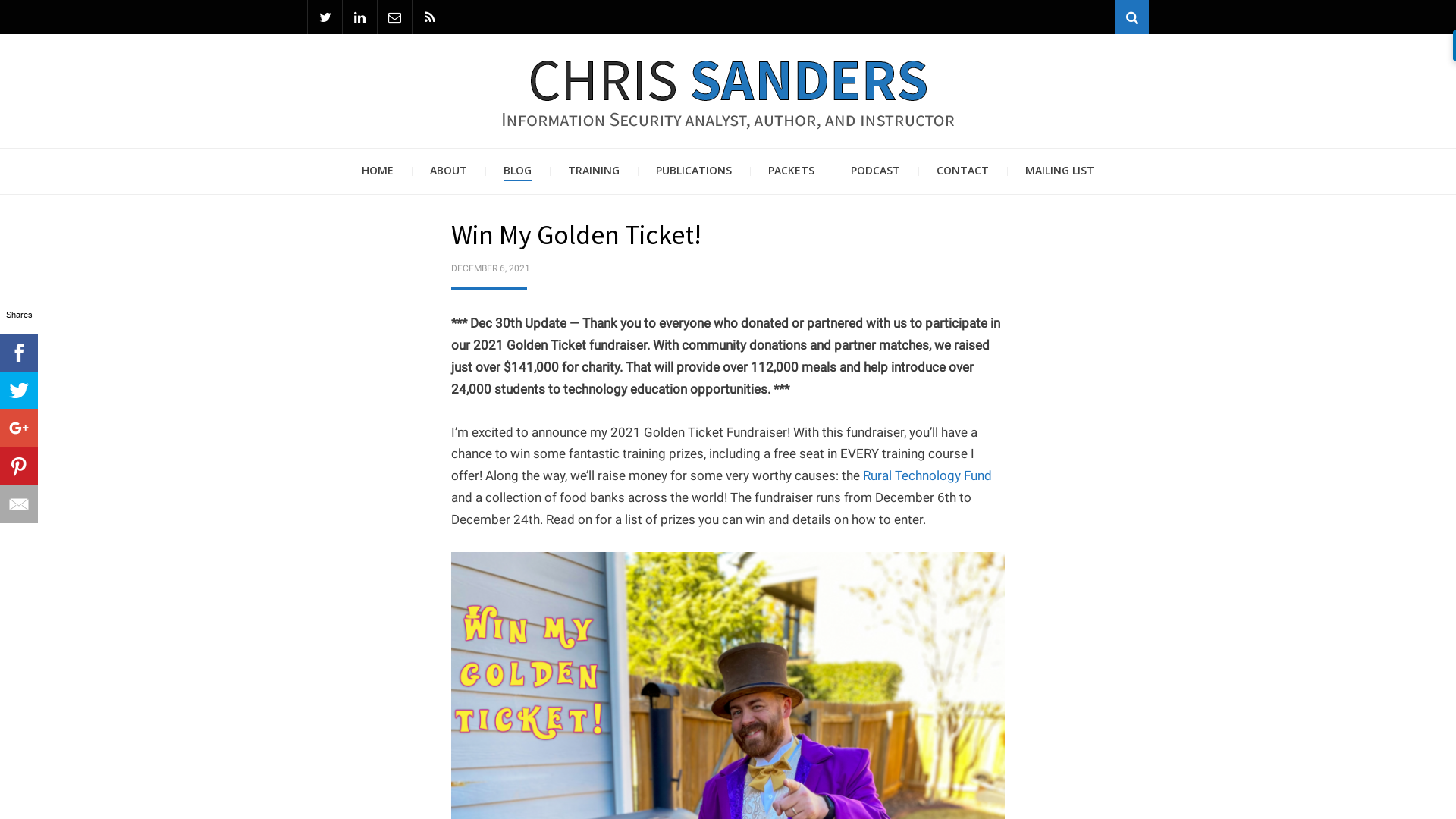 Win My Golden Ticket! | Chris Sanders