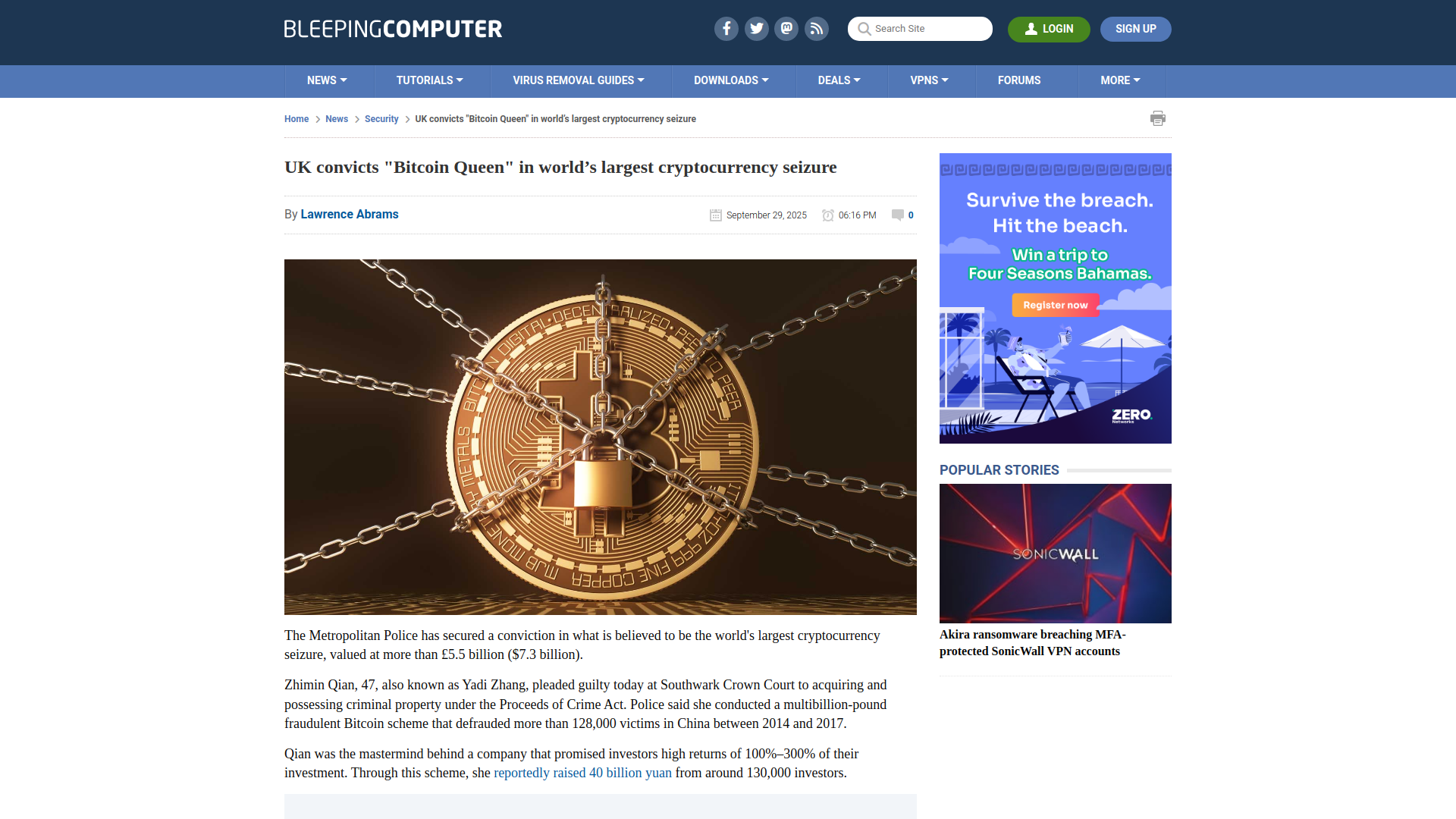 UK convicts "Bitcoin Queen" in world’s largest cryptocurrency seizure