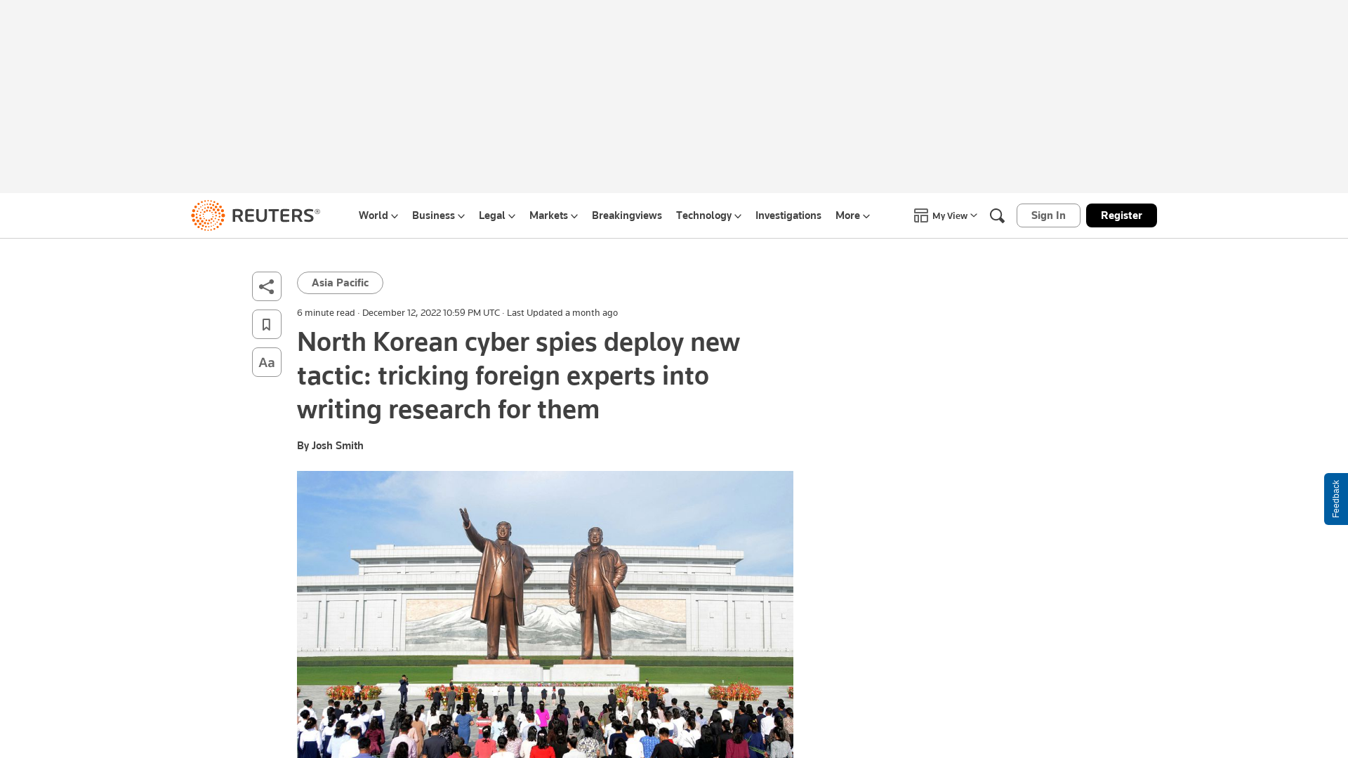 North Korean cyber spies deploy new tactic: tricking foreign experts into writing research for them | Reuters