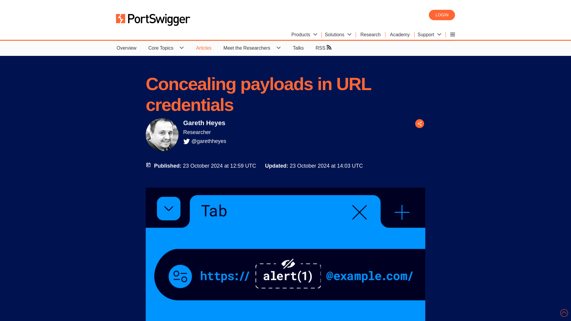 Concealing payloads in URL credentials | PortSwigger Research