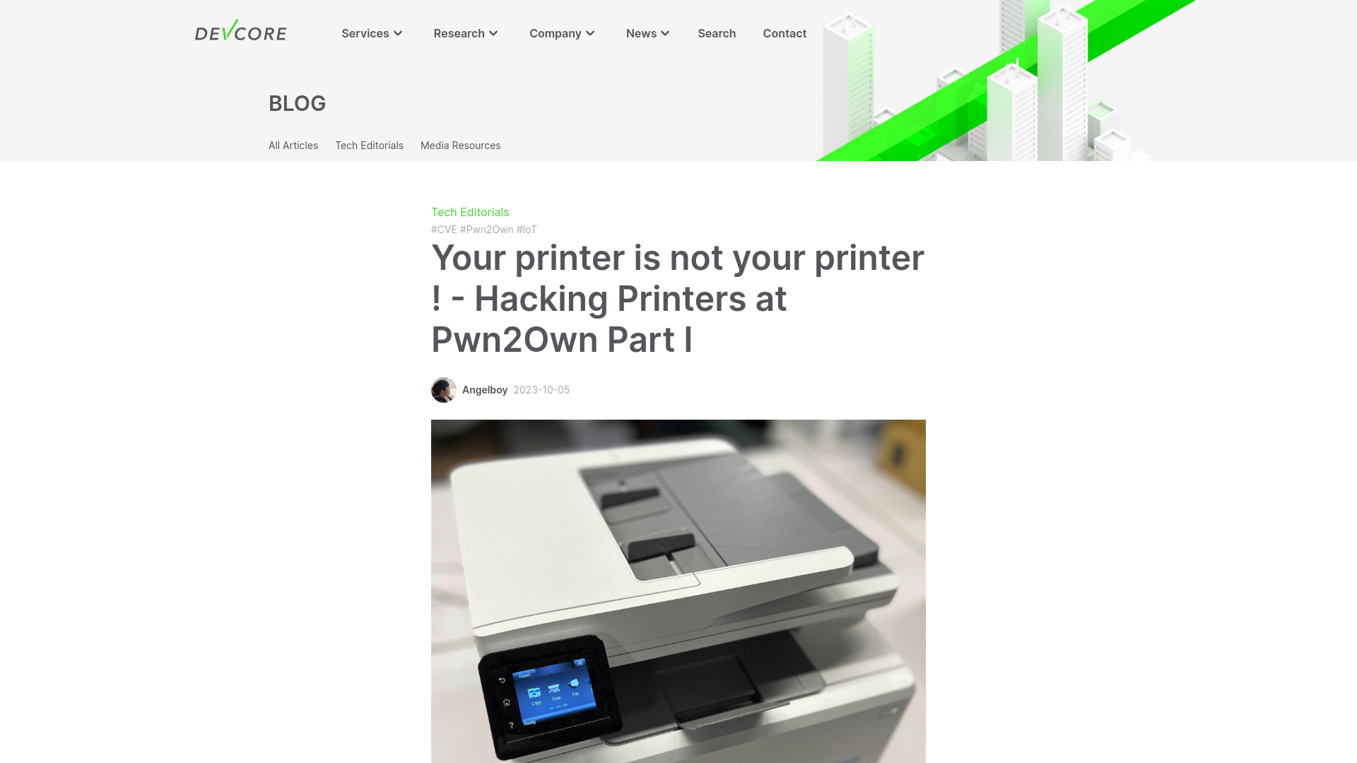 Your printer is not your printer ! - Hacking Printers at Pwn2Own Part I | DEVCORE