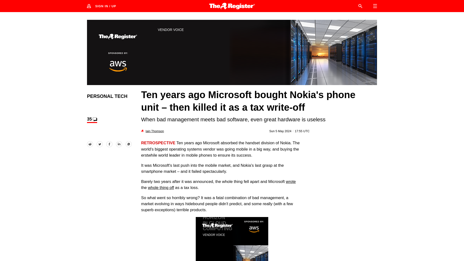 That time when Microsoft bought and killed Nokia phone unit • The Register