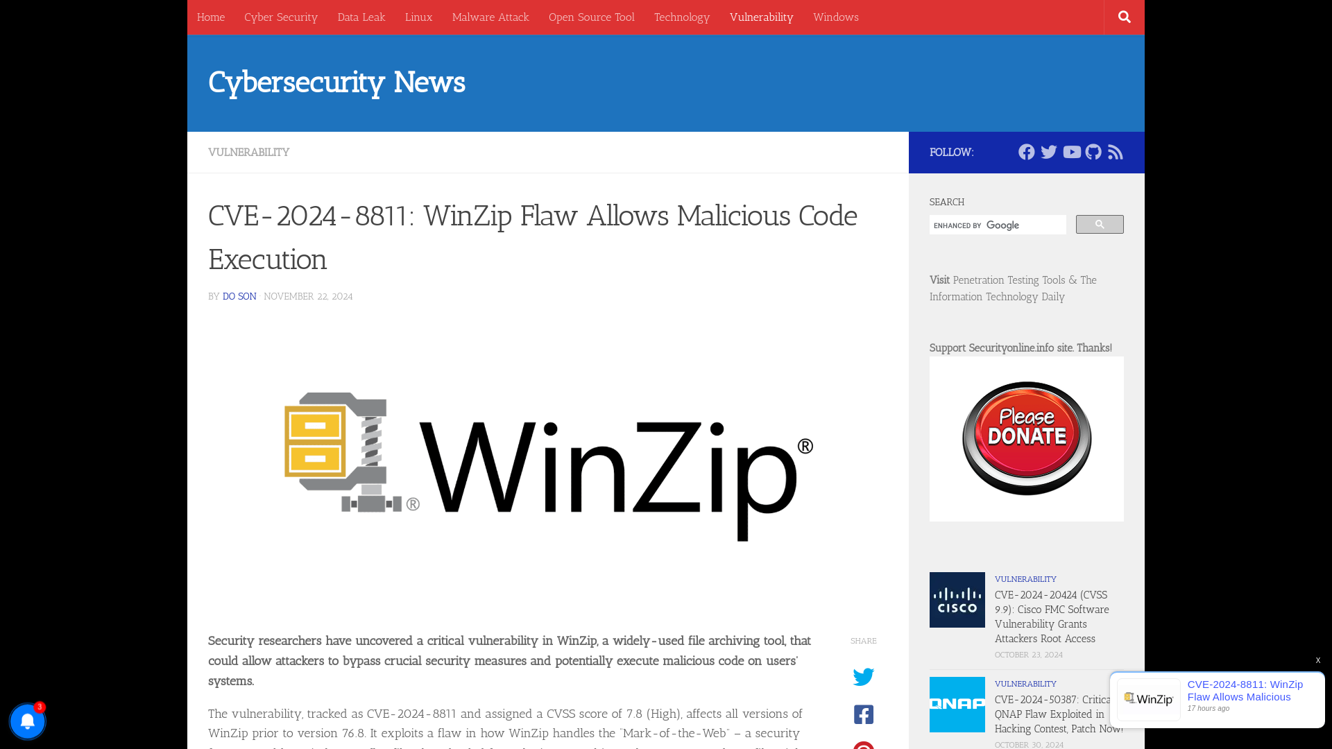 CVE-2024-8811: WinZip Flaw Allows Malicious Code Execution