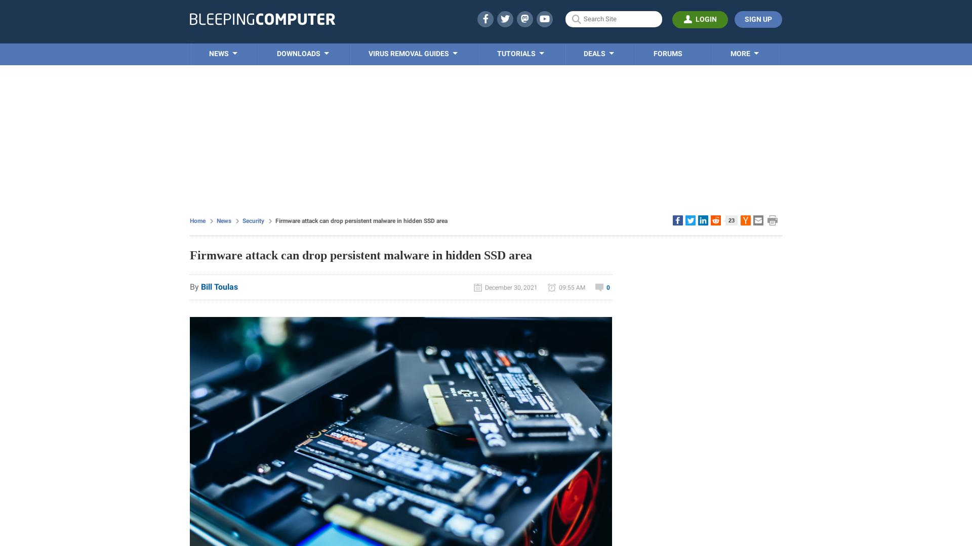 Firmware attack can drop persistent malware in hidden SSD area