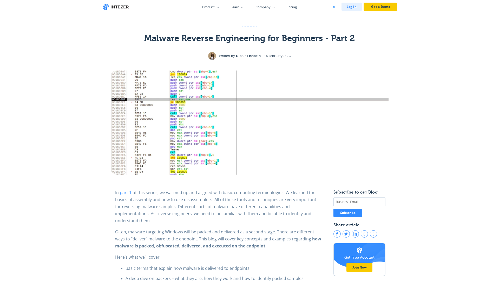 Malware Reverse Engineering for Beginners - Part 2 - Intezer