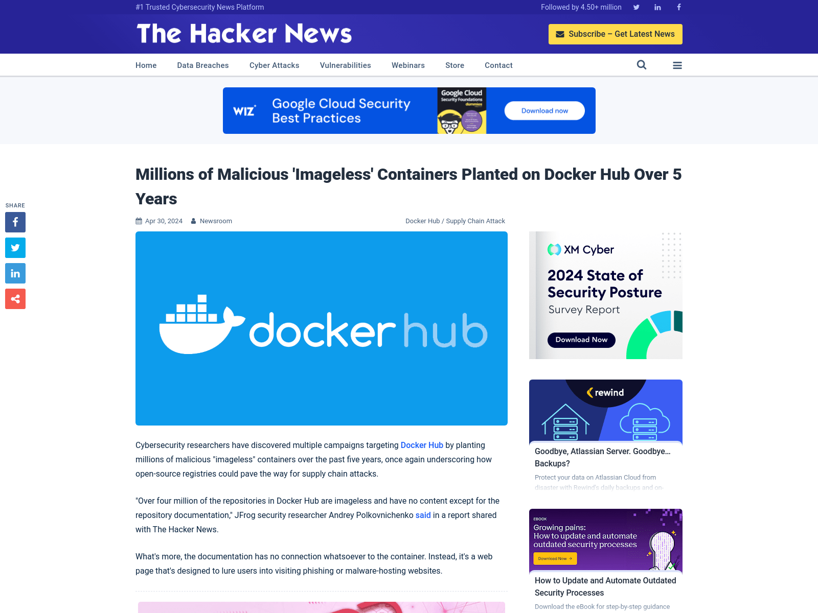 Millions of Malicious 'Imageless' Containers Planted on Docker Hub Over 5 Years