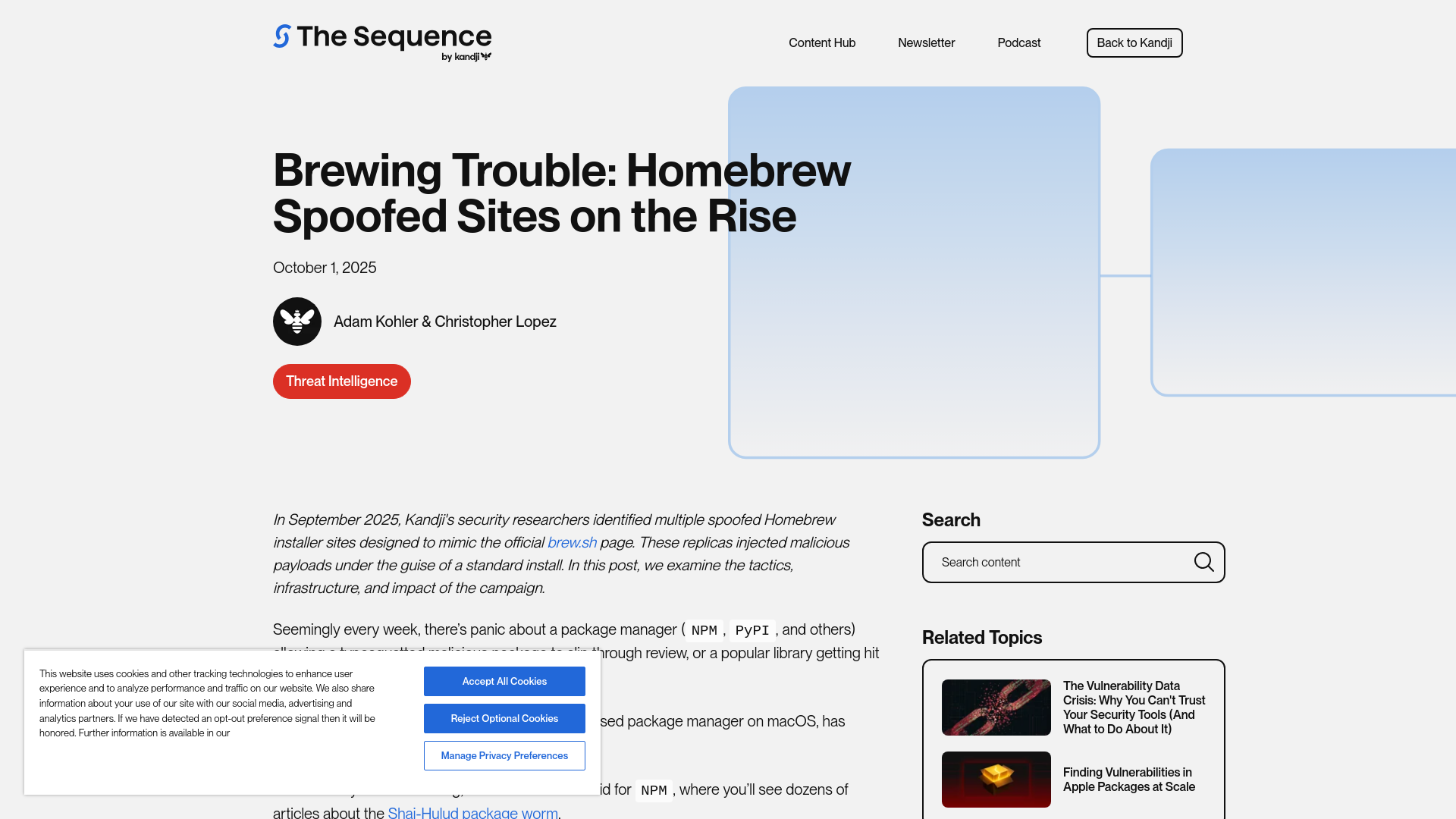 Brewing Trouble: Homebrew Spoofed Sites on the Rise | The Sequence