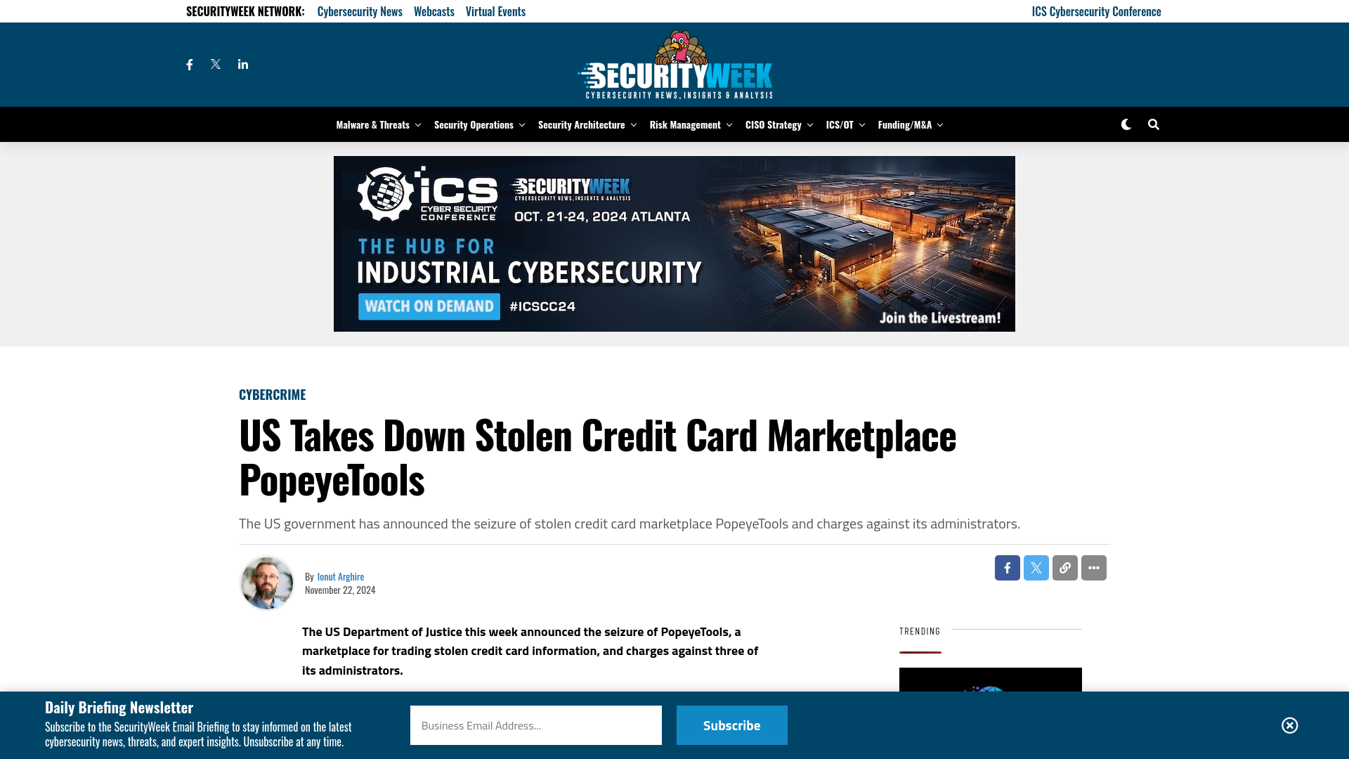 US Takes Down Stolen Credit Card Marketplace PopeyeTools - SecurityWeek