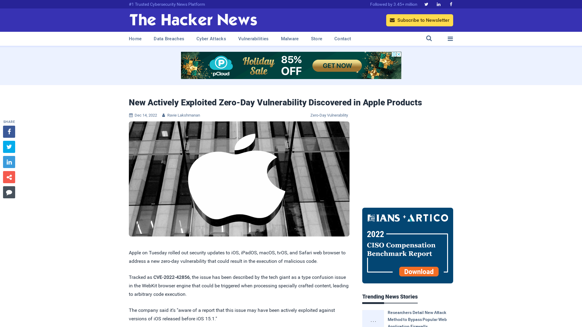 New Actively Exploited Zero-Day Vulnerability Discovered in Apple Products