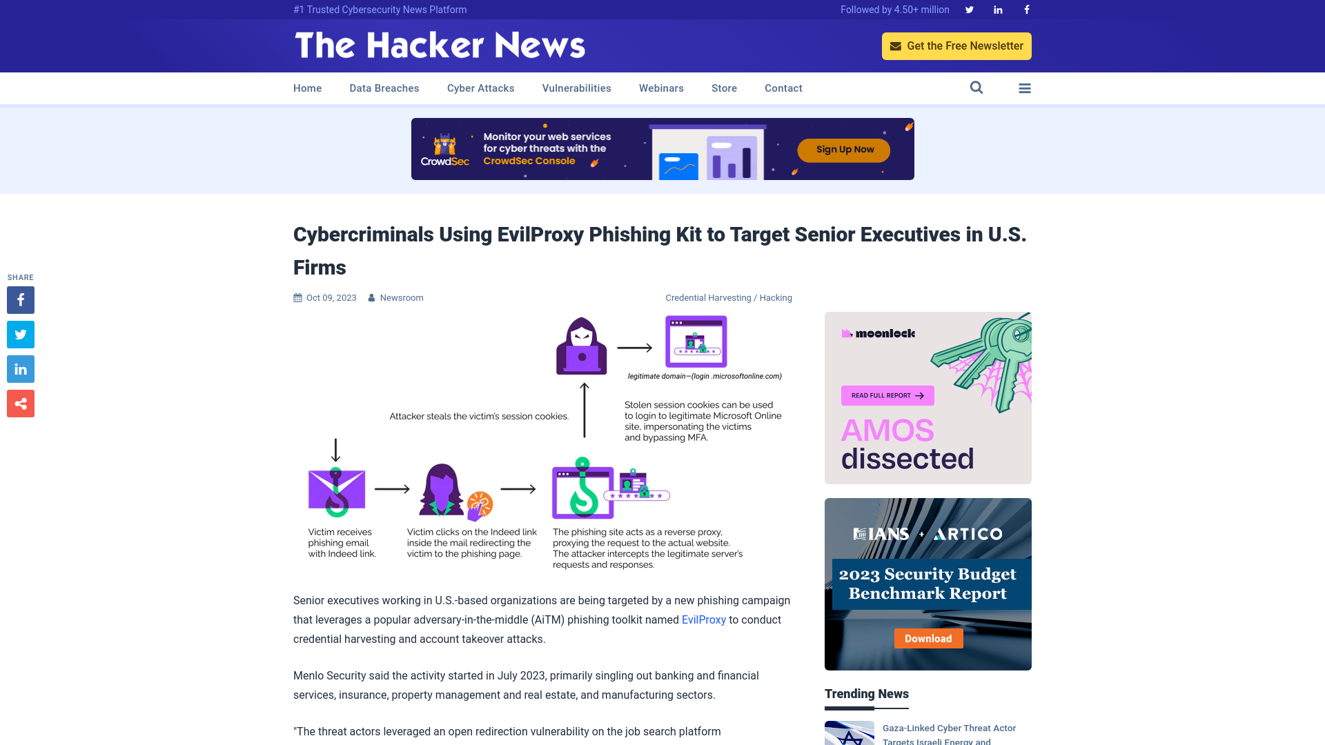 Cybercriminals Using EvilProxy Phishing Kit to Target Senior Executives in U.S. Firms