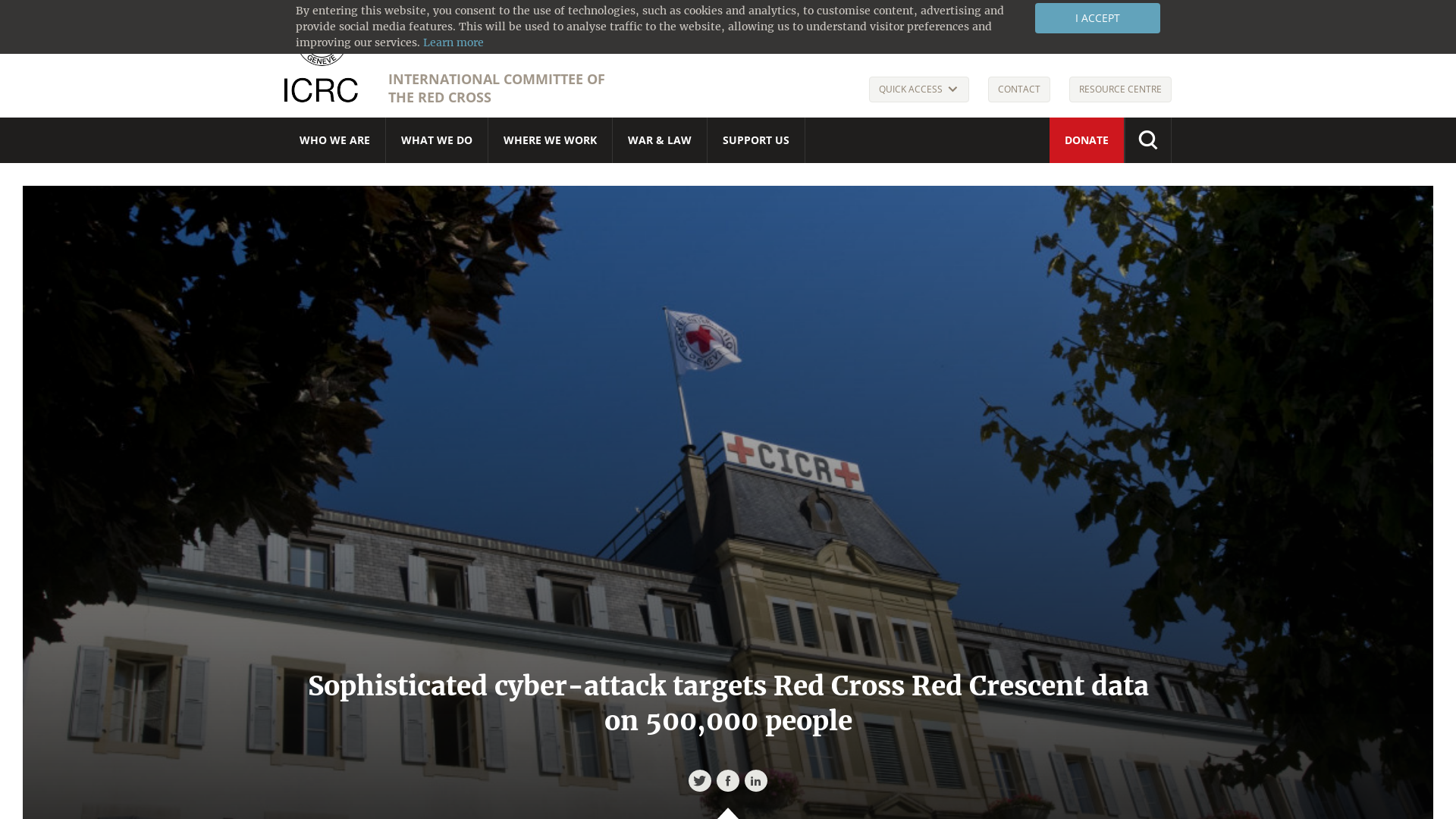Cyber-attack targets Red Cross Red Crescent data | ICRC