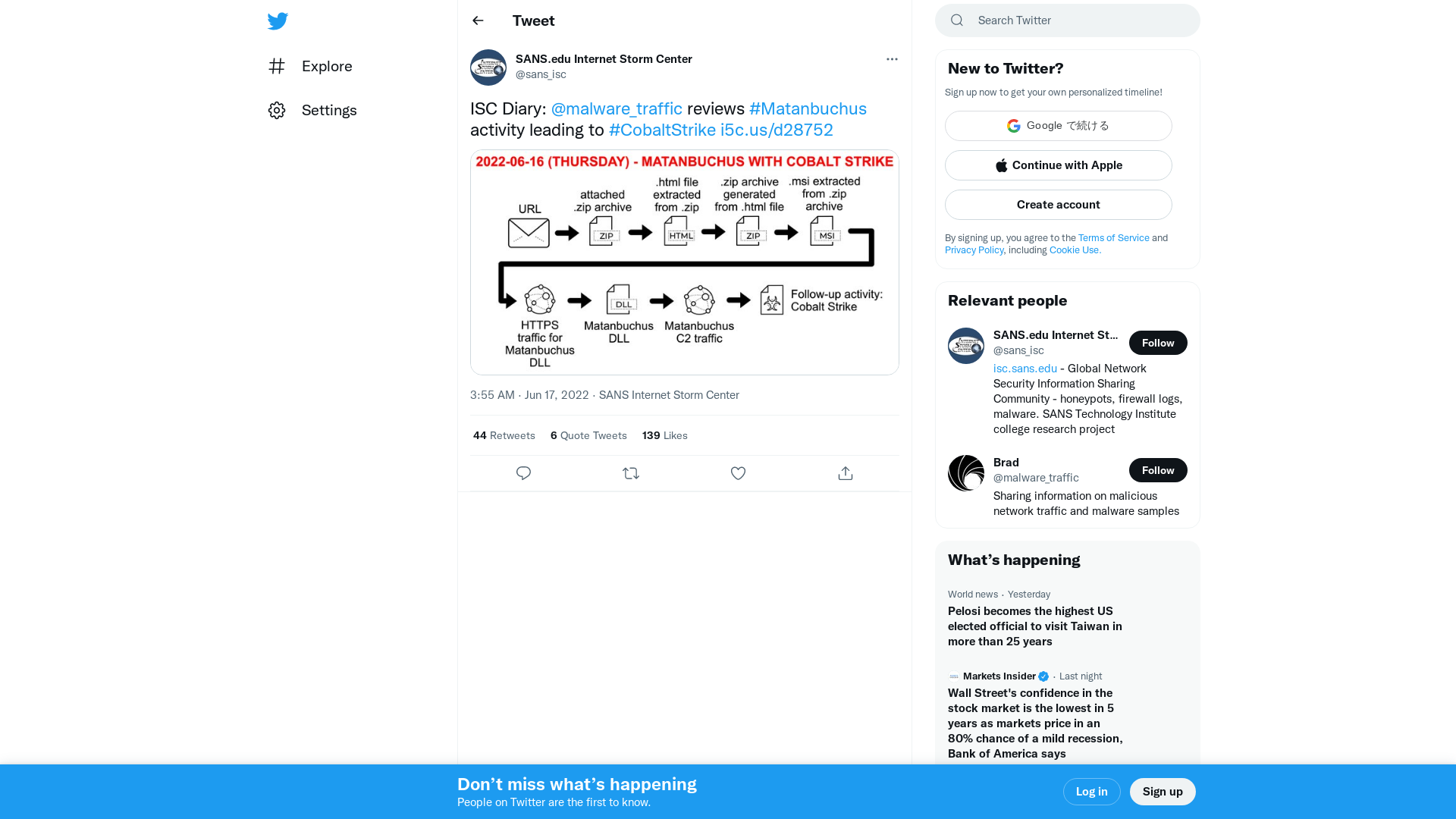 SANS.edu Internet Storm Center on Twitter: "ISC Diary: @malware_traffic reviews #Matanbuchus activity leading to #CobaltStrike https://t.co/Vz5p0unsq1 https://t.co/8frRWOisFa" / Twitter