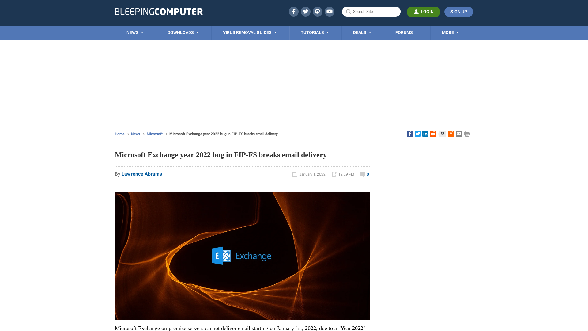 Microsoft Exchange year 2022 bug in FIP-FS breaks email delivery