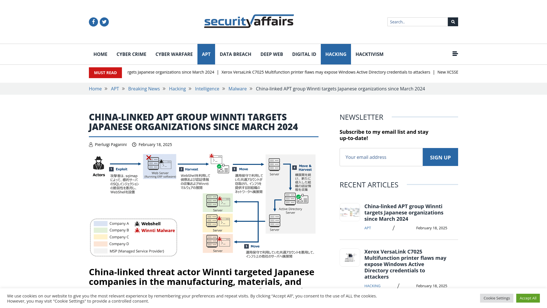 China-linked APT group Winnti targets Japanese organizations