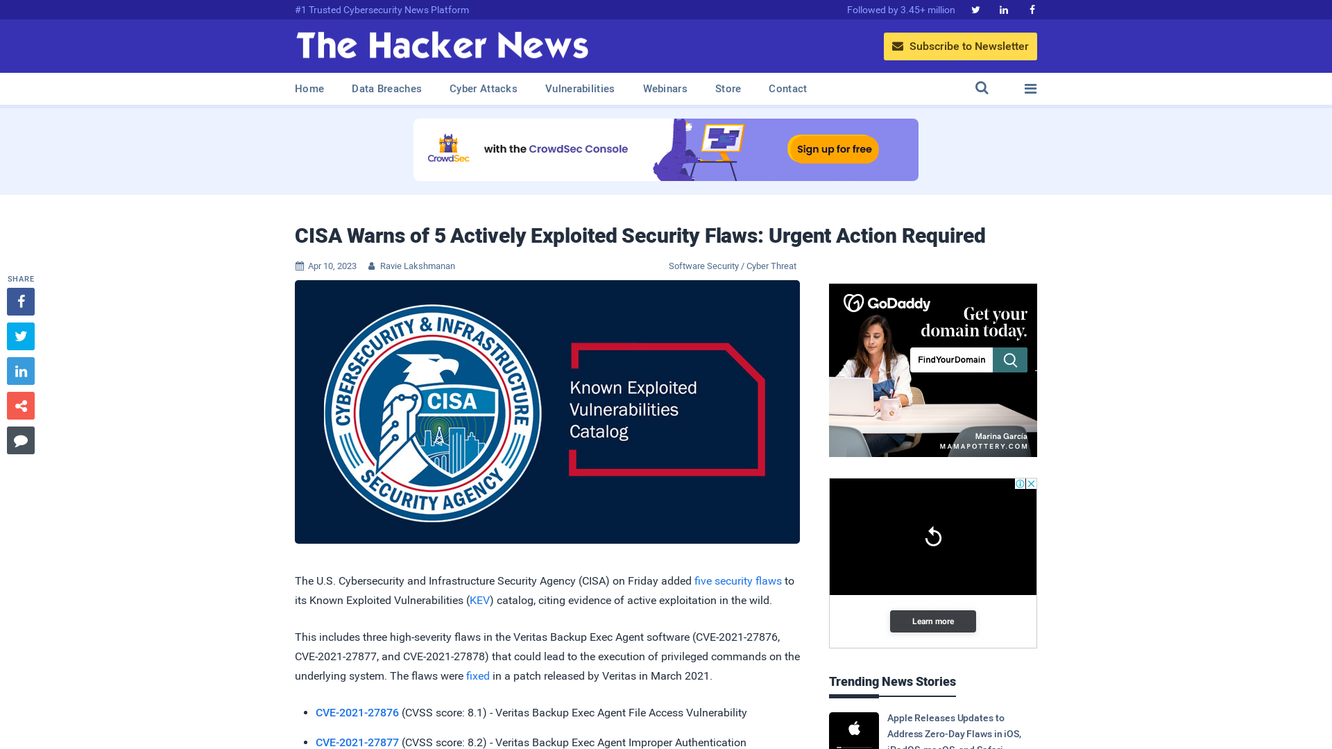 CISA Warns of 5 Actively Exploited Security Flaws: Urgent Action Required