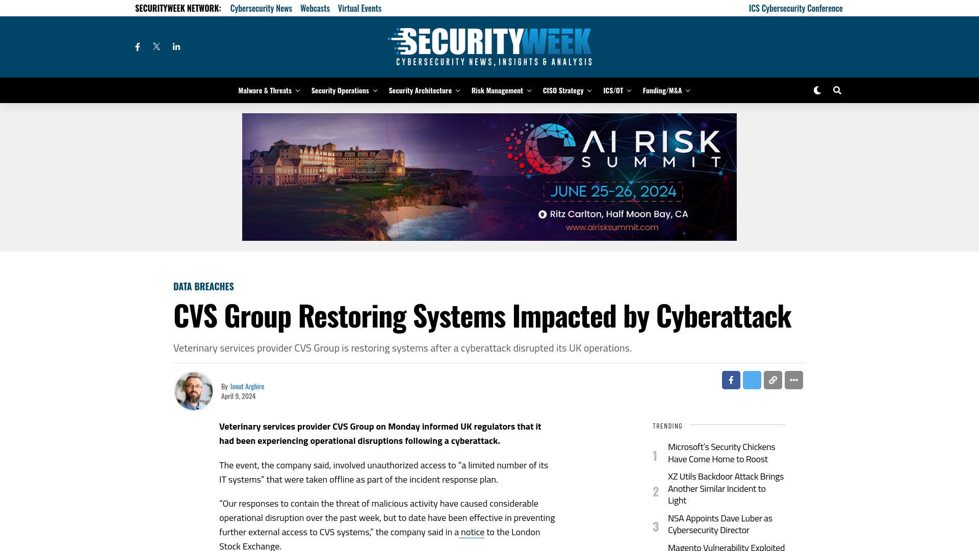 CVS Group Restoring Systems Impacted by Cyberattack - SecurityWeek