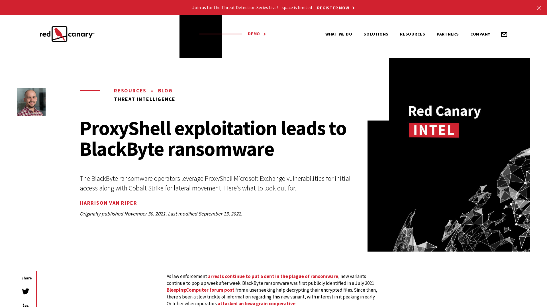 ProxyShell exploitation leads to BlackByte ransomware - Red Canary