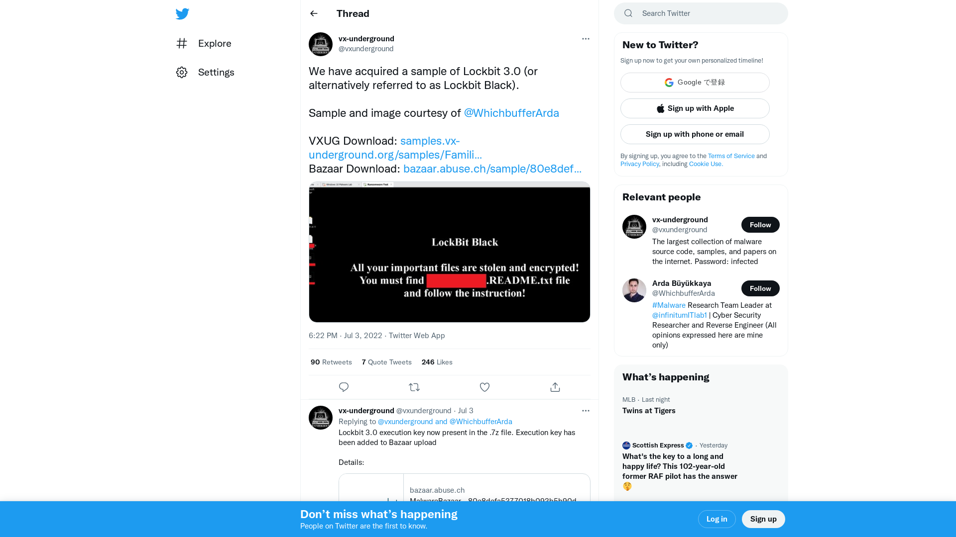 vx-underground on Twitter: "We have acquired a sample of Lockbit 3.0 (or alternatively referred to as Lockbit Black). Sample and image courtesy of @WhichbufferArda VXUG Download: https://t.co/L3GdoH9kLl Bazaar Download: https://t.co/joIpIxKmGP https://t.co/tAQKWVnjRA" / Twitter