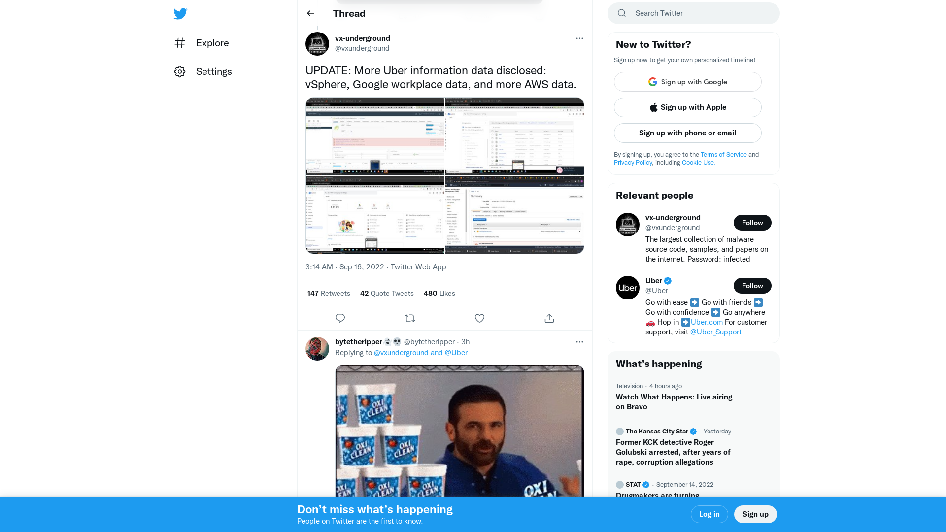 vx-underground on Twitter: "@Uber UPDATE: More Uber information data disclosed: vSphere, Google workplace data, and more AWS data. https://t.co/aTSBBuyust" / Twitter