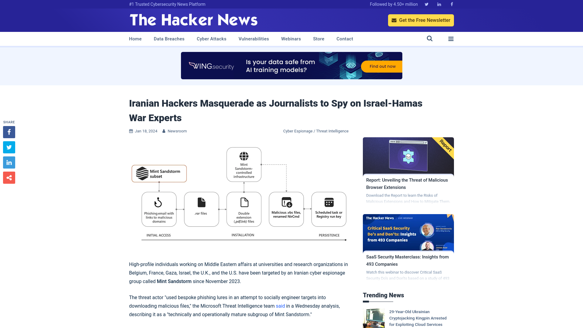 Iranian Hackers Masquerade as Journalists to Spy on Israel-Hamas War Experts