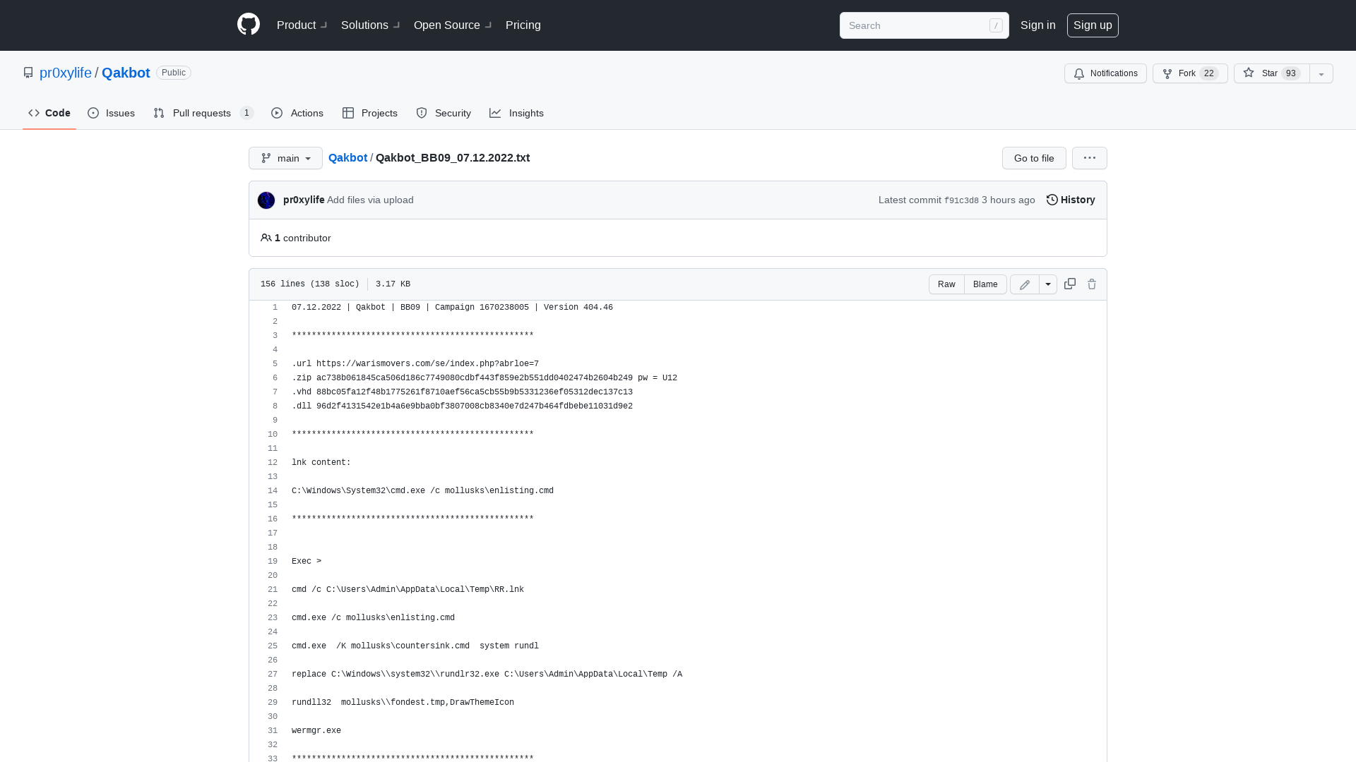 Qakbot/Qakbot_BB09_07.12.2022.txt at main · pr0xylife/Qakbot · GitHub