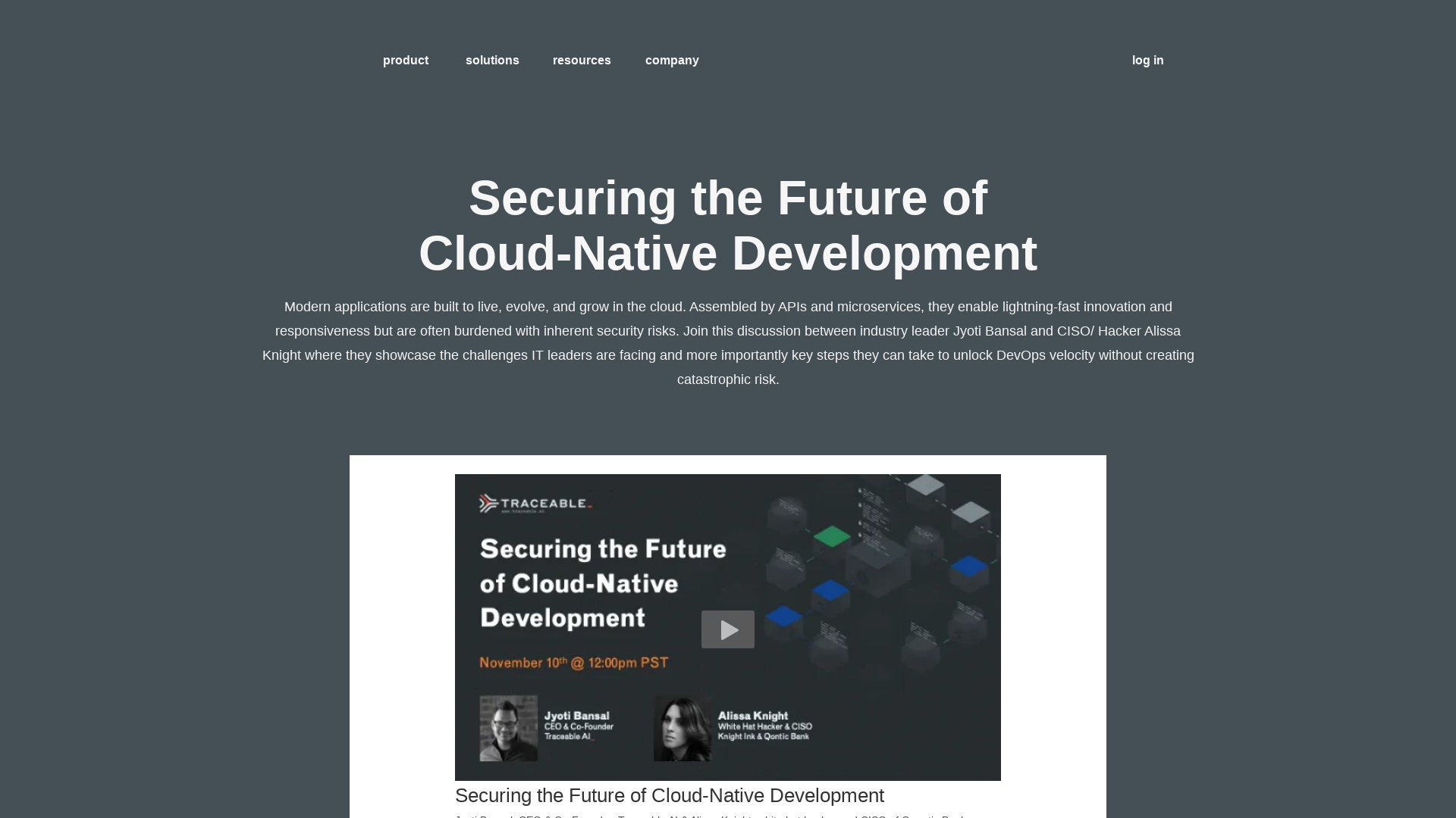 Webinar - Securing the future of Cloud Native Development