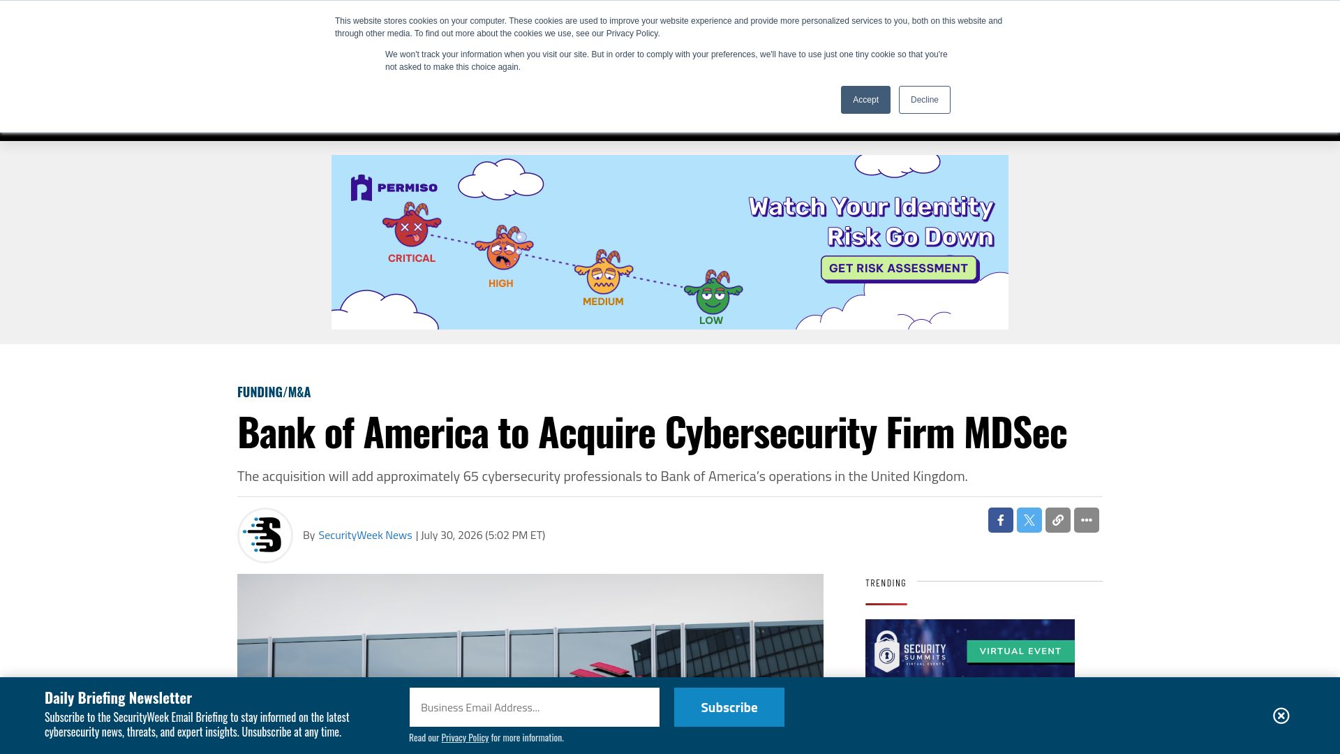 Bank of America to Acquire Cybersecurity Firm MDSec - SecurityWeek