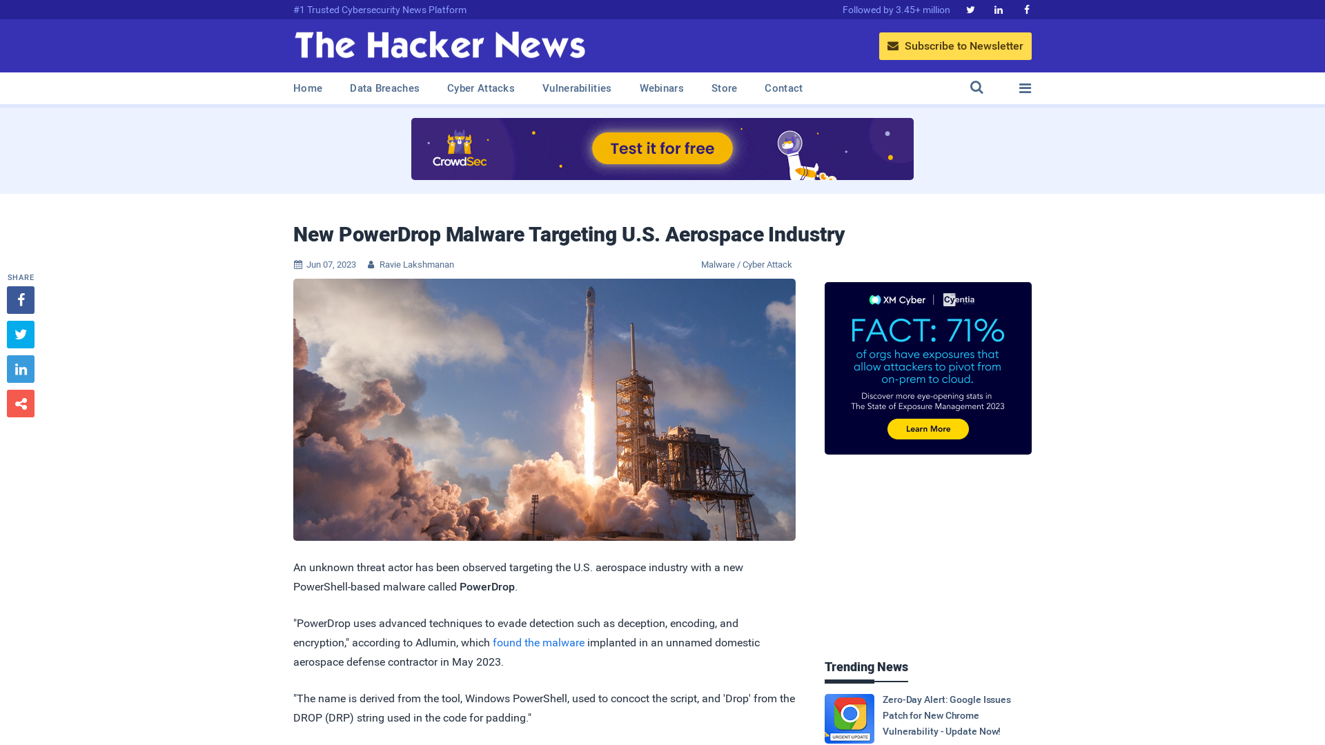 New PowerDrop Malware Targeting U.S. Aerospace Industry