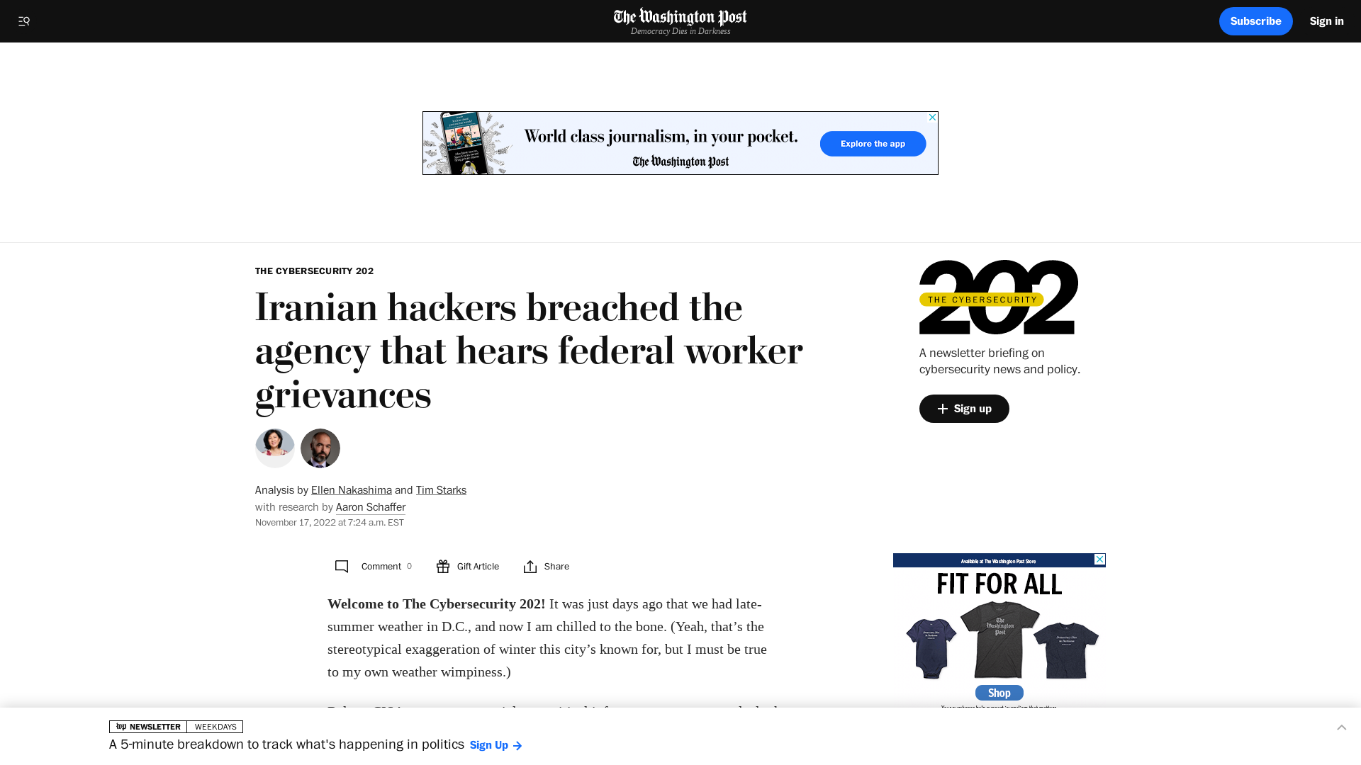 Iranian hackers breached the agency that hears federal worker grievances - The Washington Post