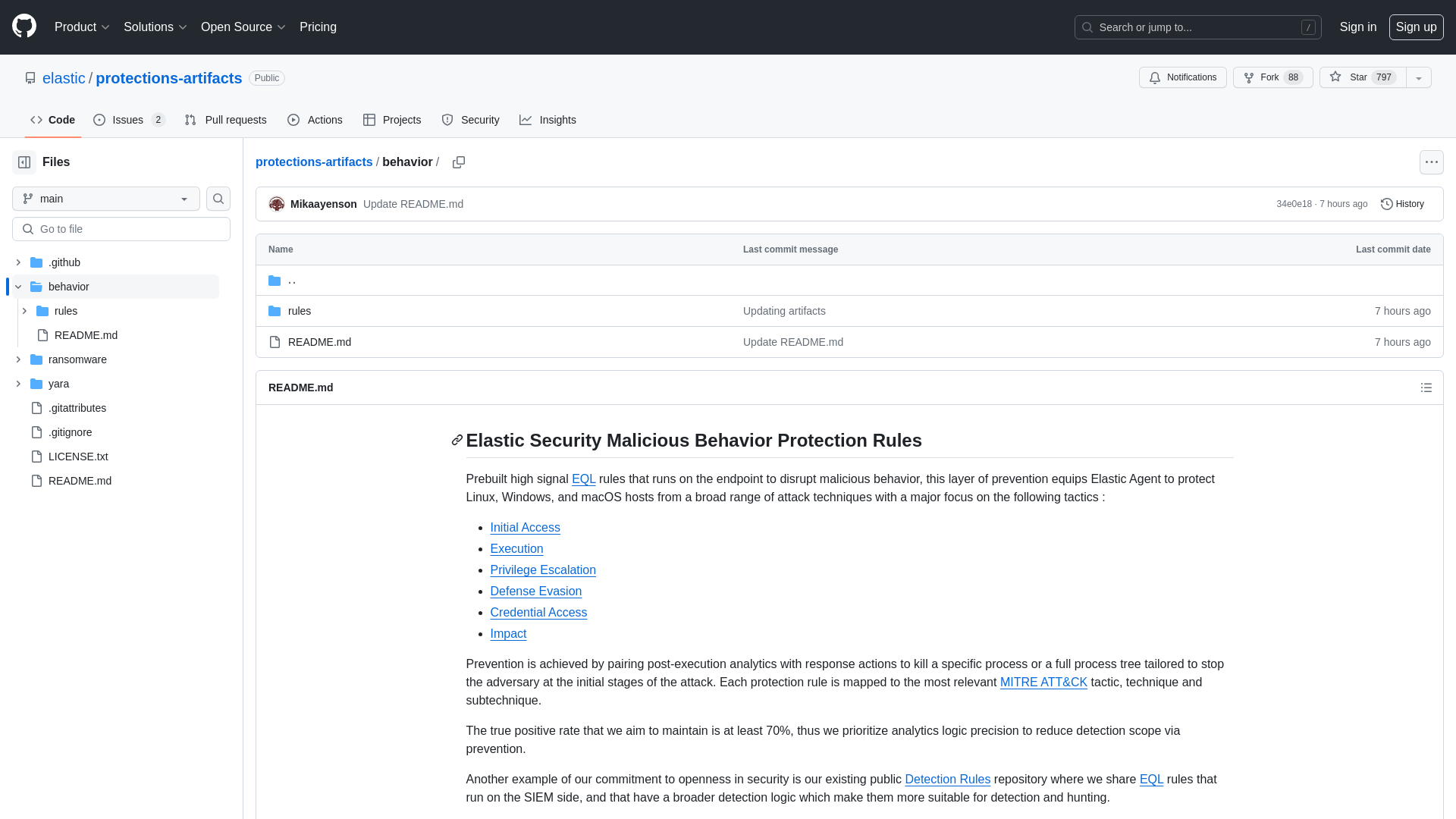 protections-artifacts/behavior at main · elastic/protections-artifacts · GitHub