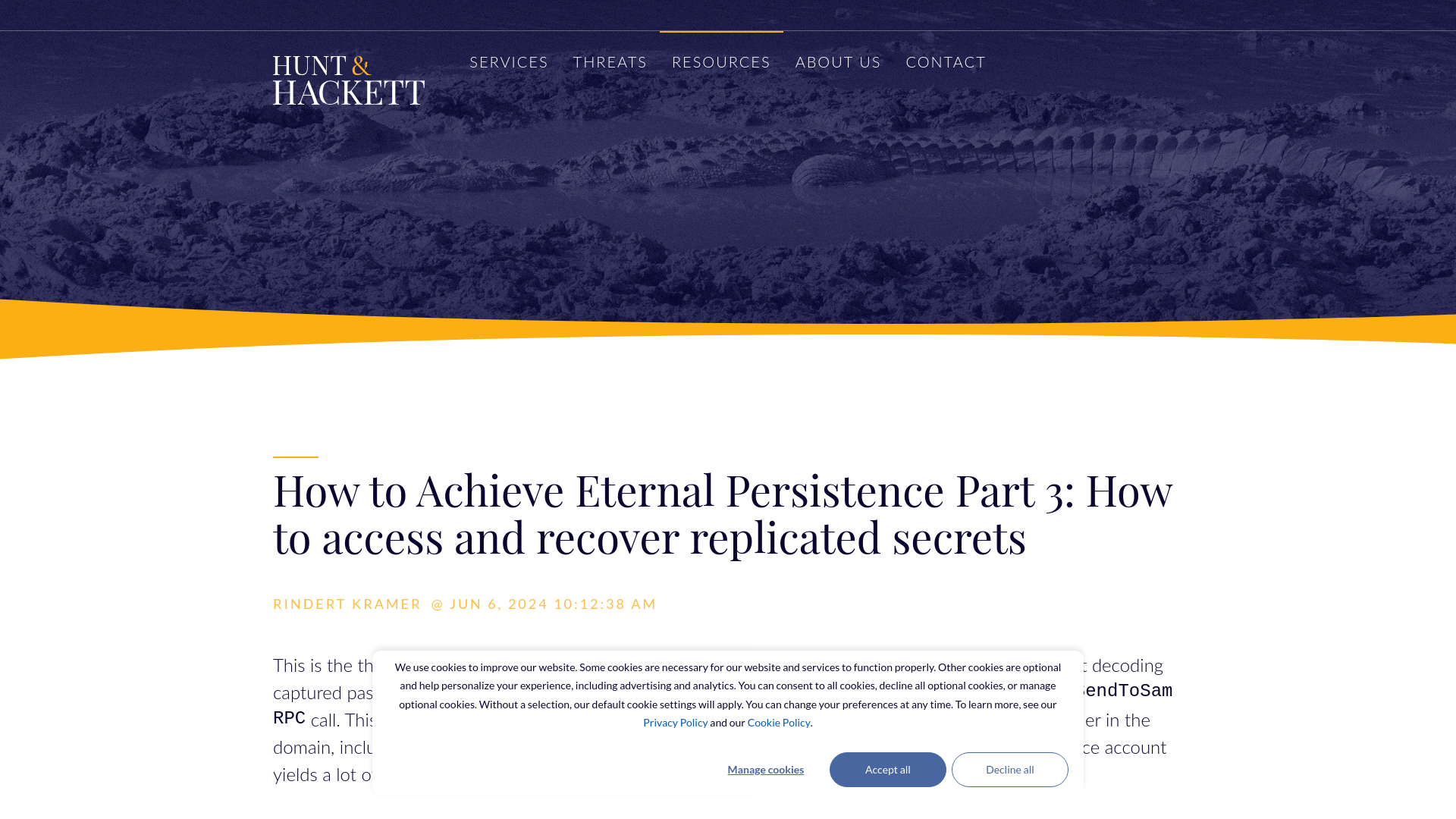 How to Achieve Eternal Persistence Part 3: How to access and recover replicated secrets