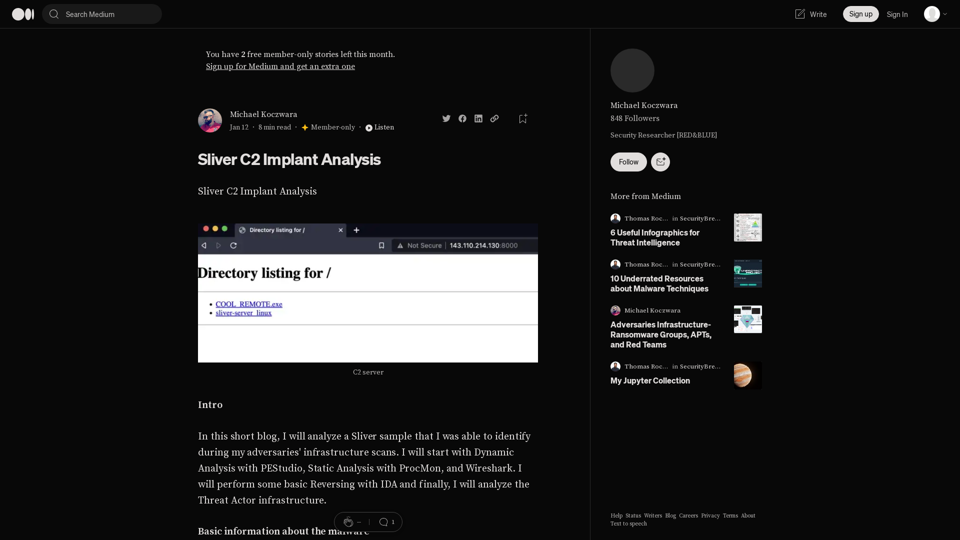 Sliver C2 Implant Analysis. Sliver C2 Implant Analysis | by Michael Koczwara | Jan, 2023 | Medium