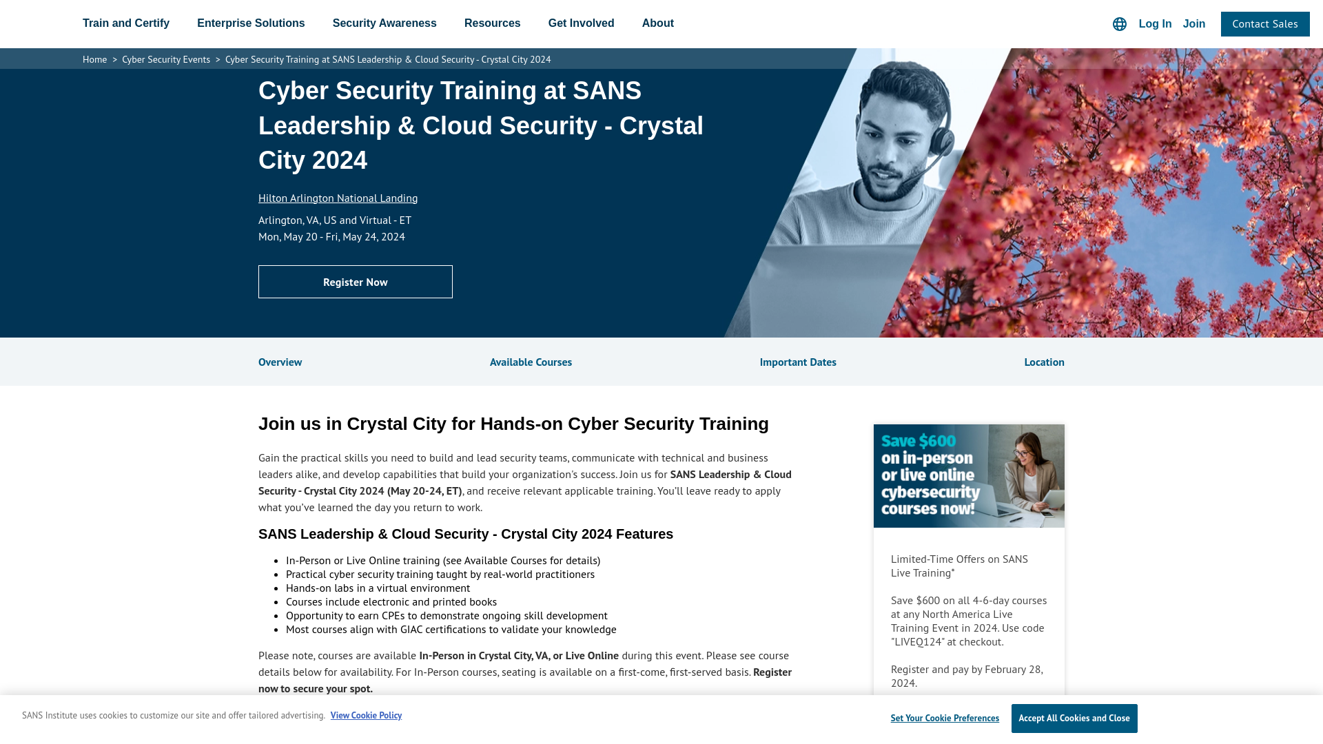 SANS Leadership & Cloud Security - Crystal City 2024 | Cyber Security Training