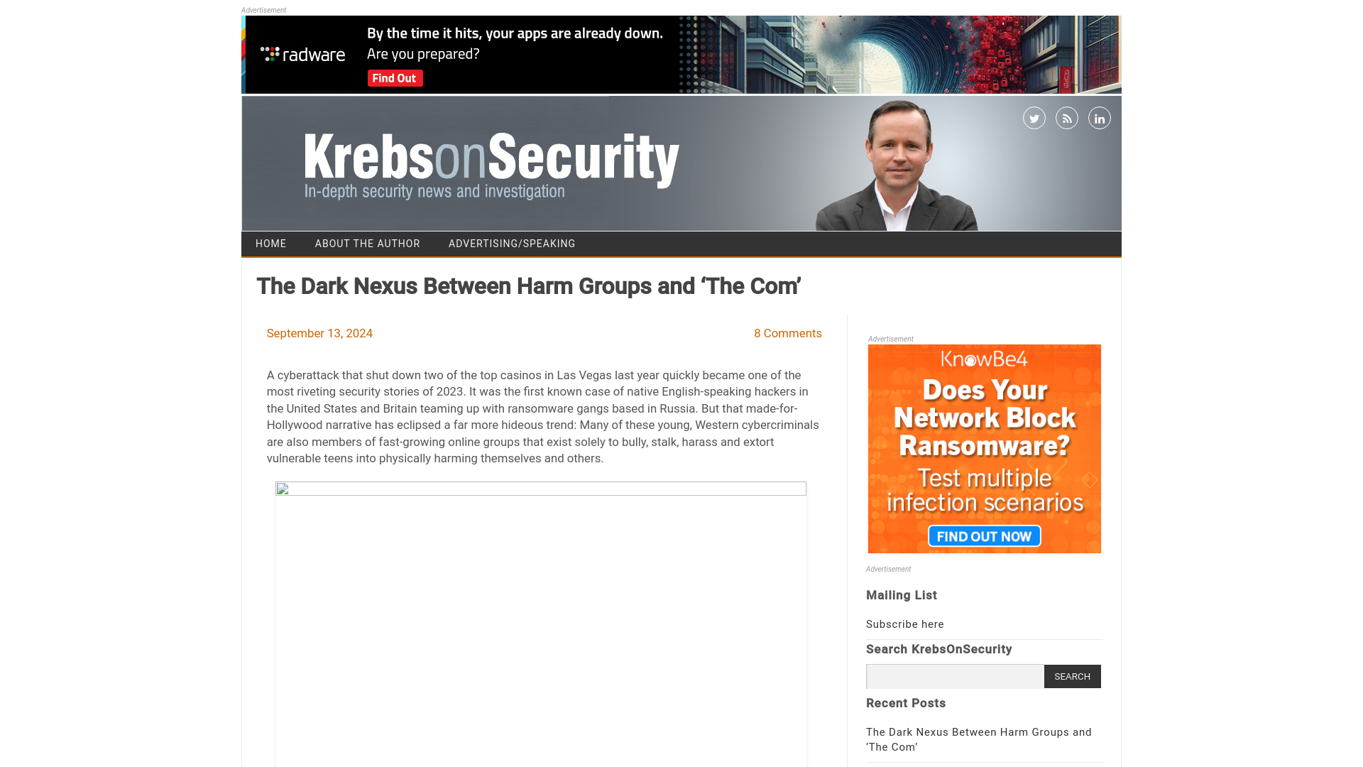 The Dark Nexus Between Harm Groups and ‘The Com’ – Krebs on Security