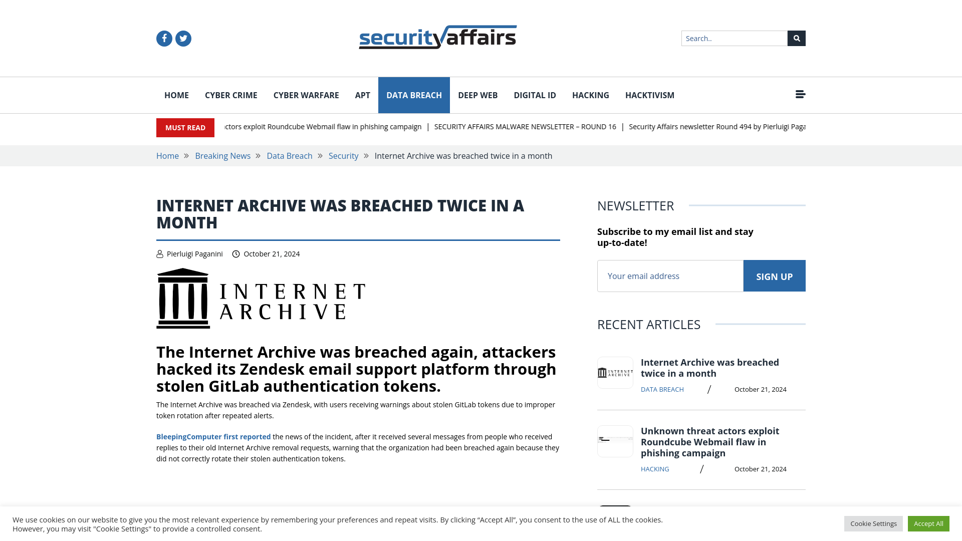 Internet Archive was breached twice in a month