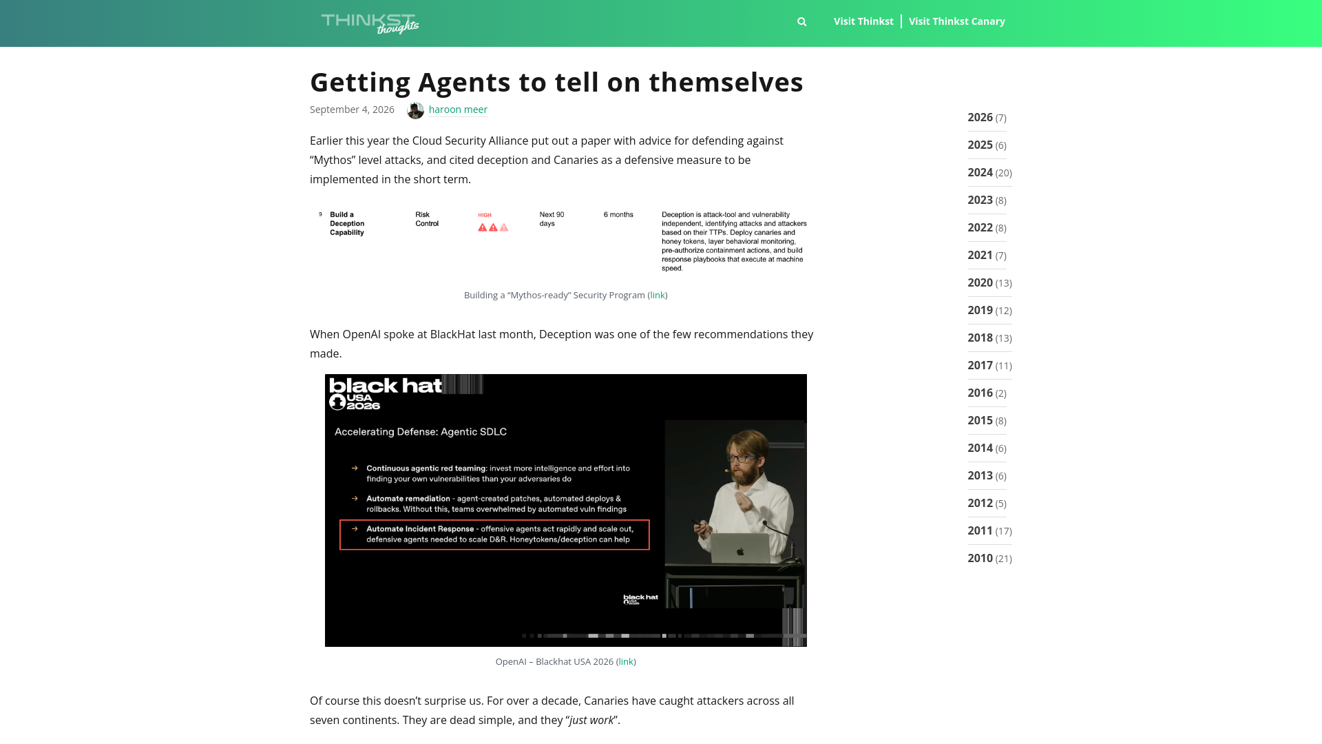Getting Agents to tell on themselves – Thinkst Thoughts