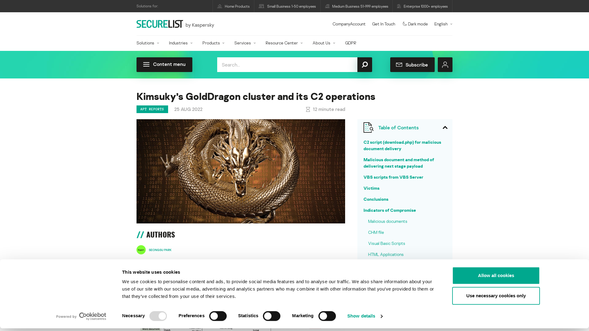 Kimsuky’s GoldDragon cluster and its C2 operations | Securelist