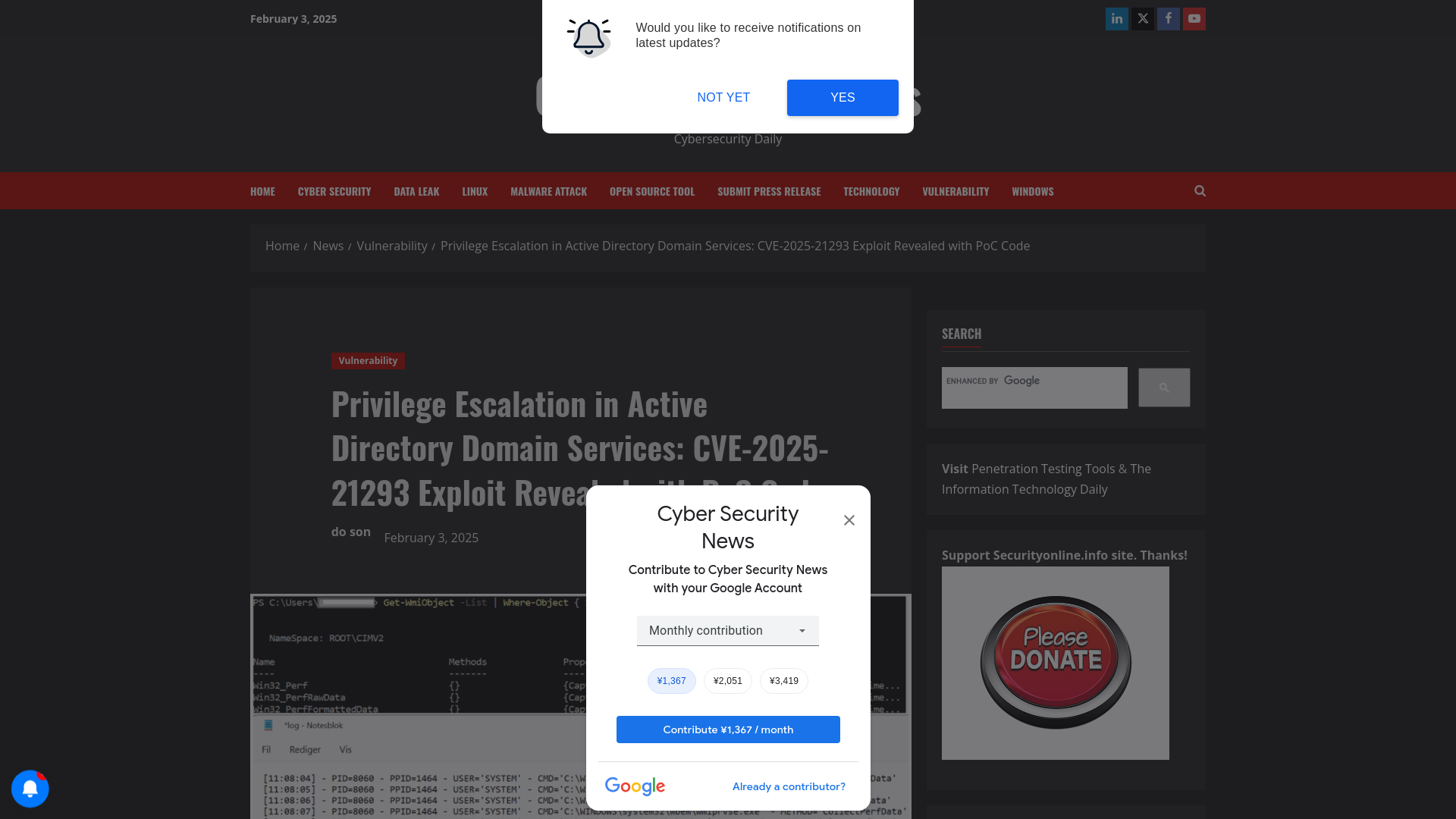 Privilege Escalation in Active Directory Domain Services: CVE-2025-21293 Exploit Revealed with PoC Code