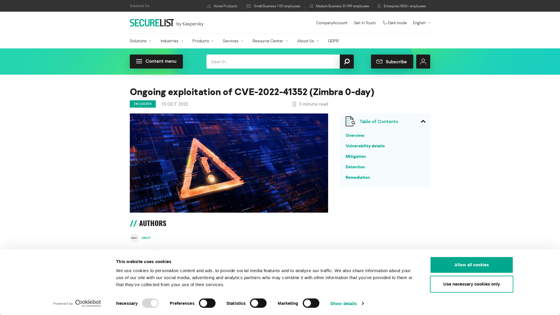 Ongoing exploitation of CVE-2022-41352 (Zimbra 0-day) | Securelist