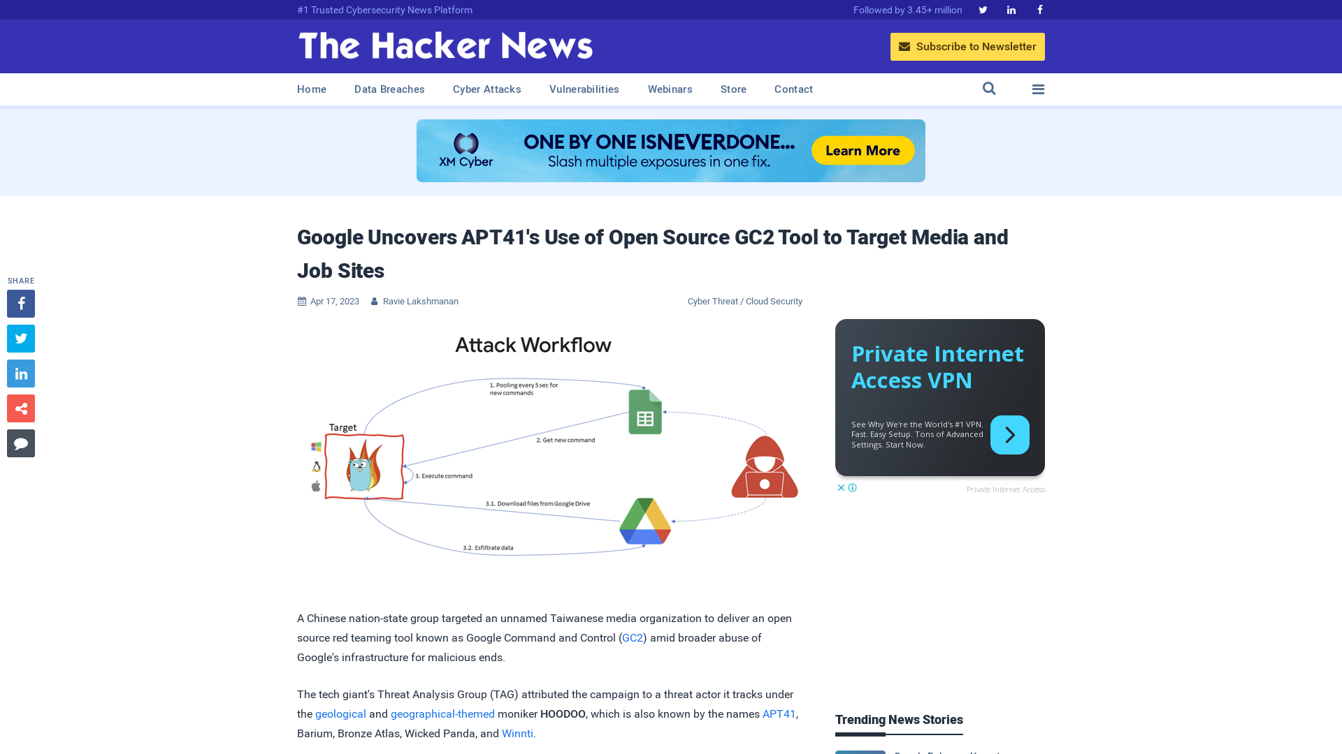 Google Uncovers APT41's Use of Open Source GC2 Tool to Target Media and Job Sites