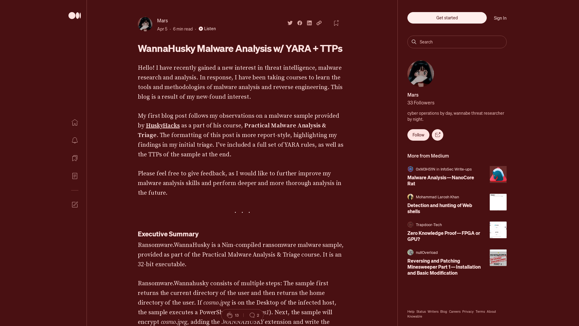 WannaHusky Malware Analysis w/ YARA + TTPs | by Mars | Medium
