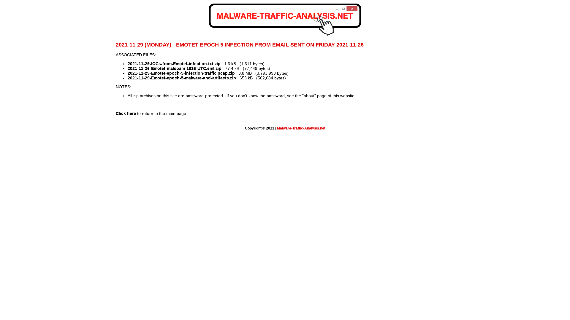 Malware-Traffic-Analysis.net - 2021-11-29 (Monday) - Emotet epoch 5 infection from email sent on Friday 2021-11-26