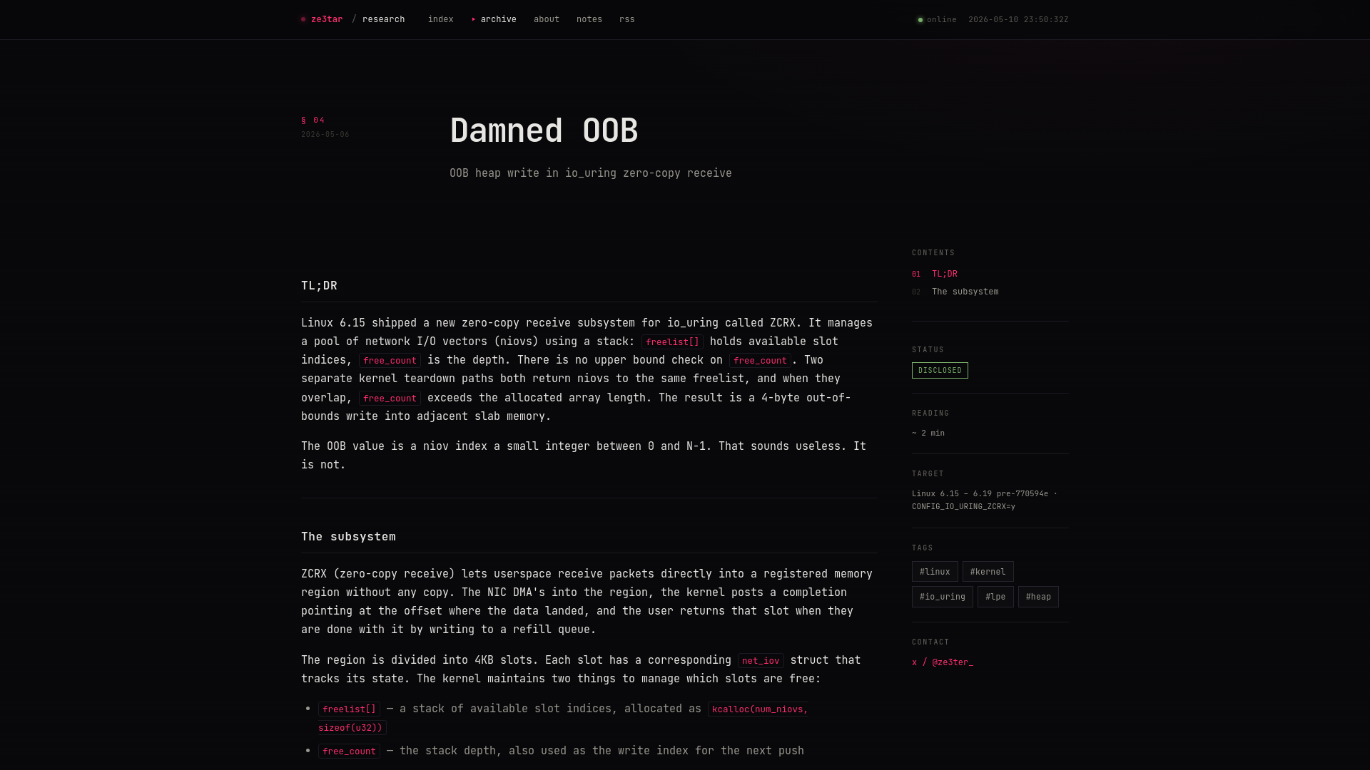 Damned OOB · ze3ter