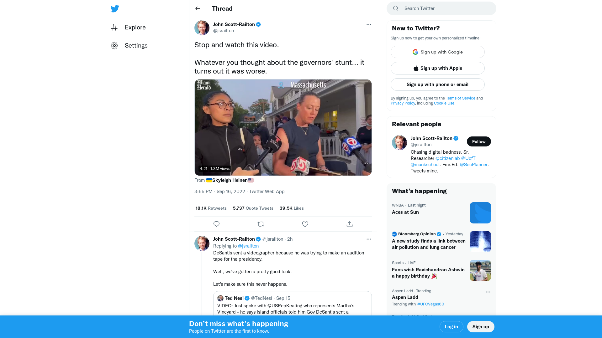 John Scott-Railton on Twitter: "Stop and watch this video. Whatever you thought about the governors' stunt... it turns out it was worse. https://t.co/GASpsChOzl" / Twitter