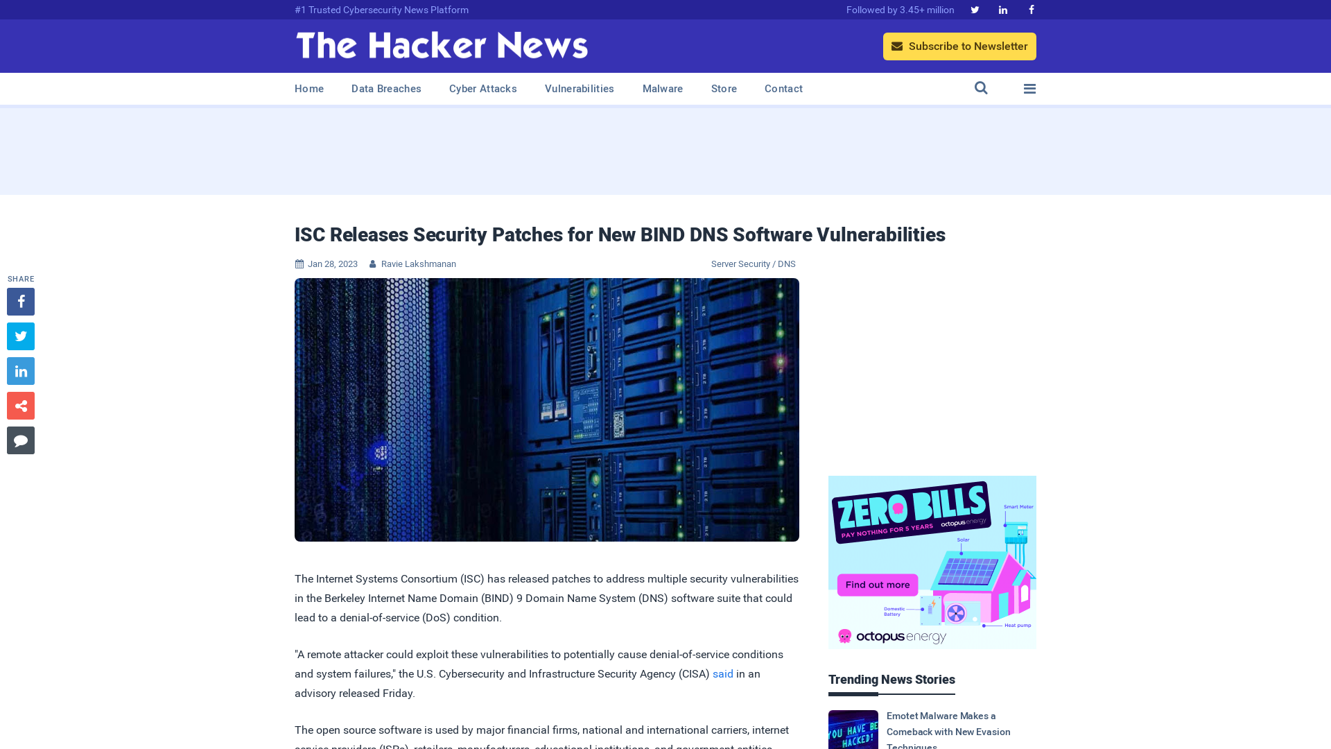 ISC Releases Security Patches for New BIND DNS Software Vulnerabilities