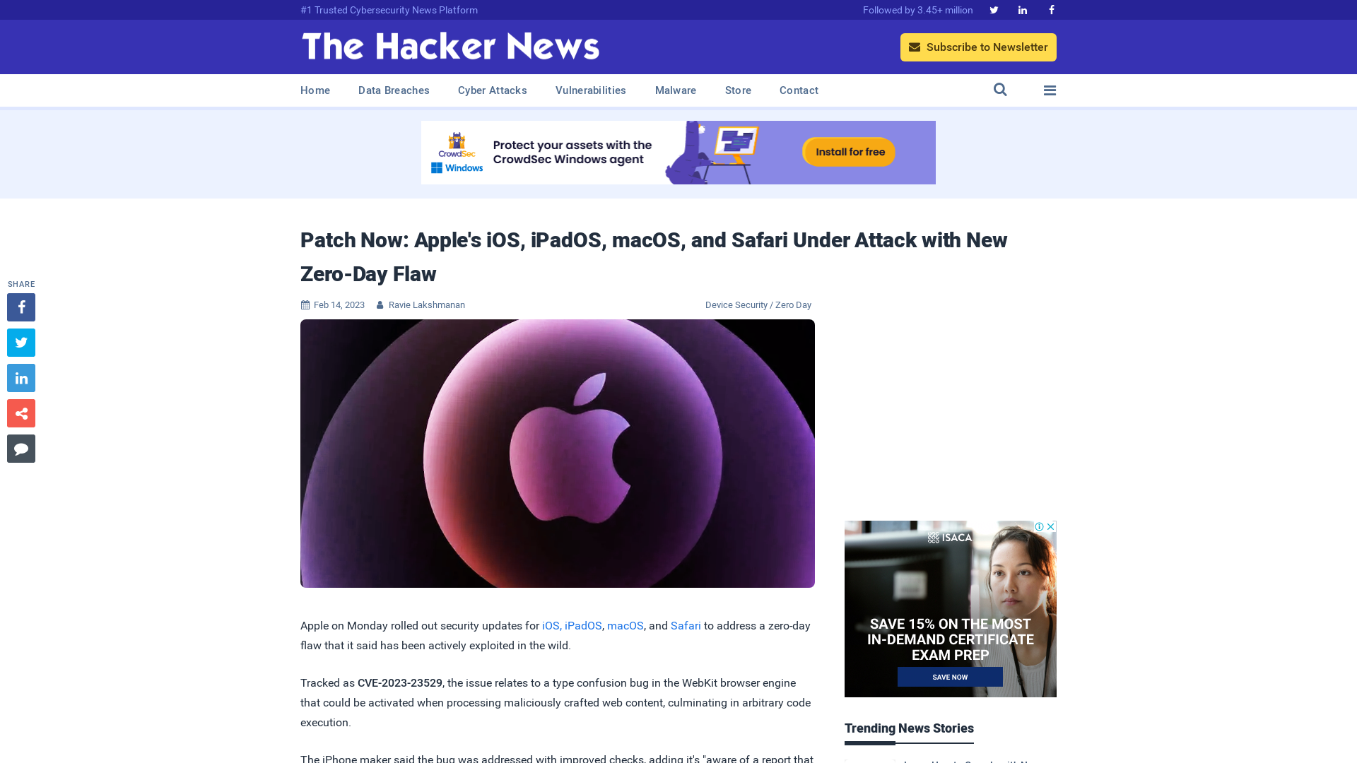 Patch Now: Apple's iOS, iPadOS, macOS, and Safari Under Attack with New Zero-Day Flaw